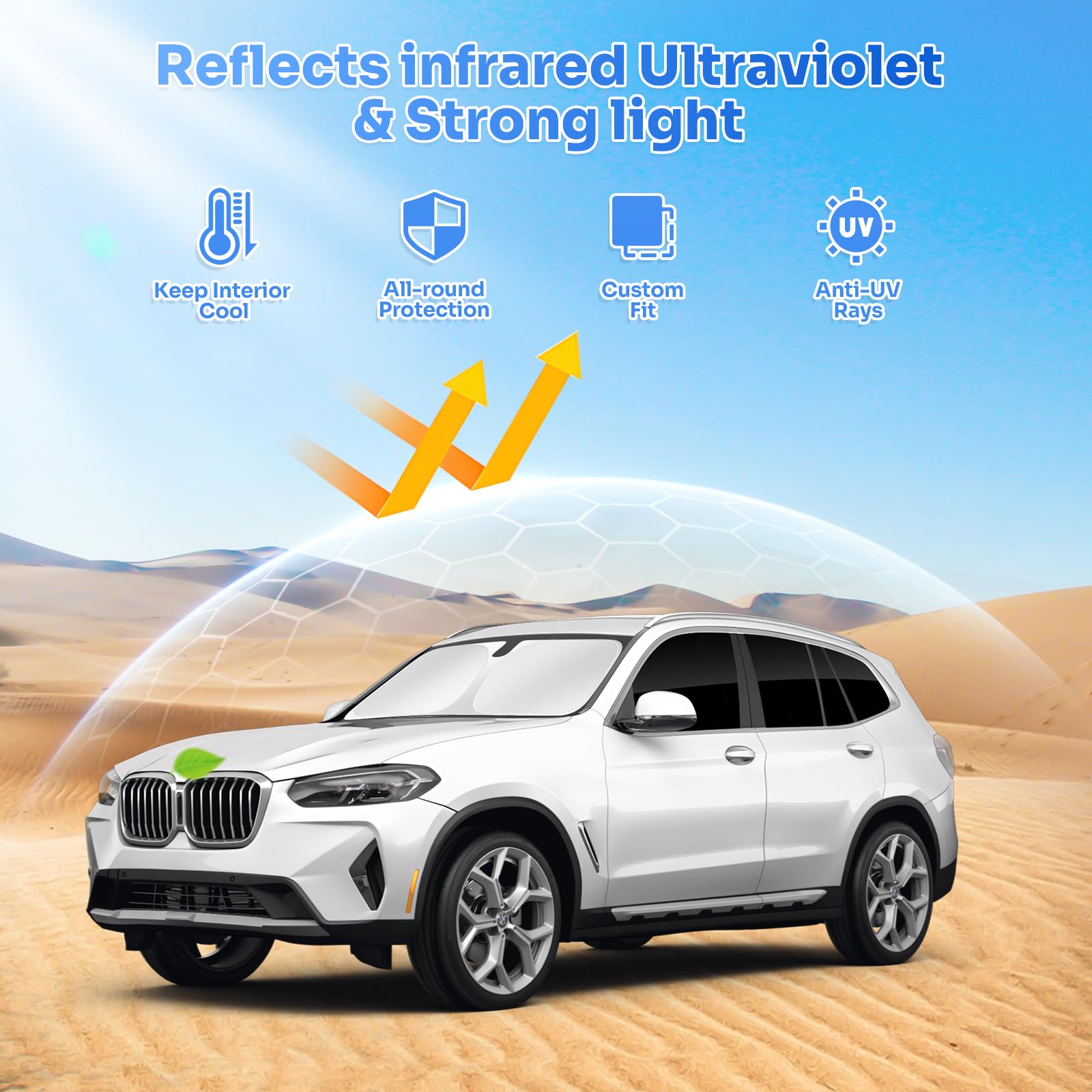 Canvcle Sunshades For 2018-2024 Bmw X3 G01 Accessories Windshield Sun Shade Side Rear Window Shade Cover Sun Visor Shield Privac
