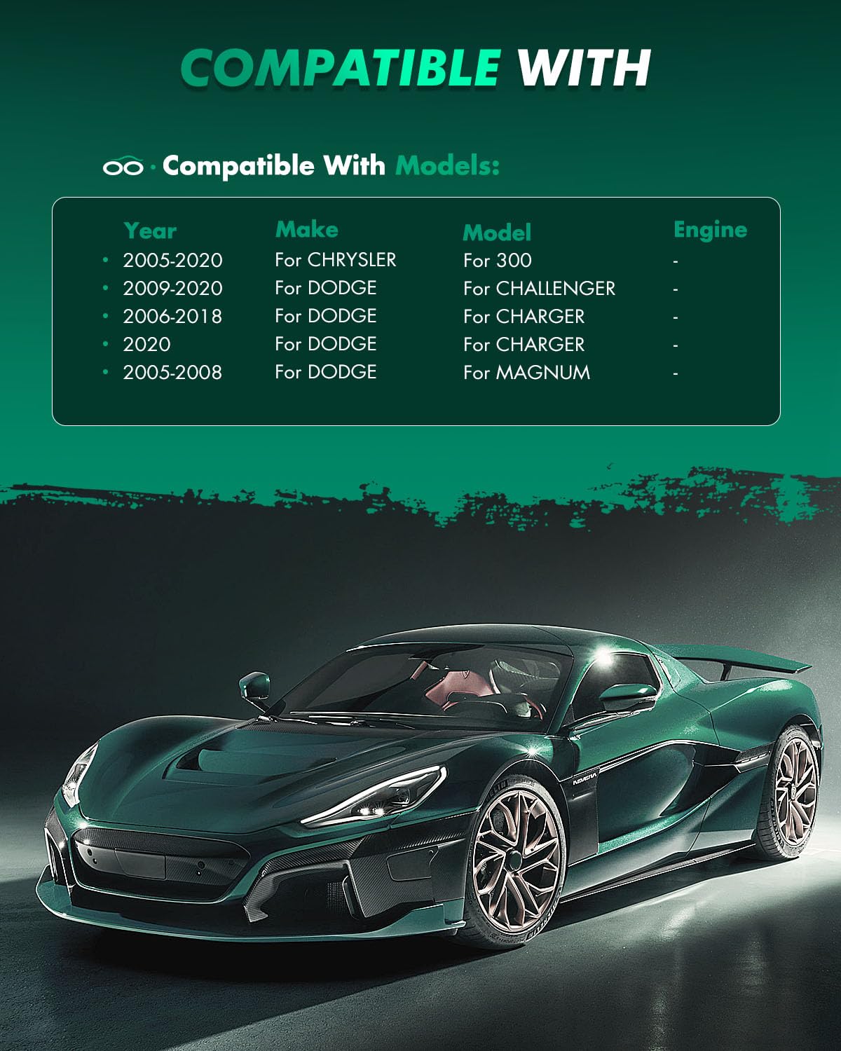 Scitoo Ceramic Brake Pads 8Pcs Front Rear Set Fit For 2005-2017 For Chrysler 300,2009-2017 For Dodge Challenger,2006-2017 For Do