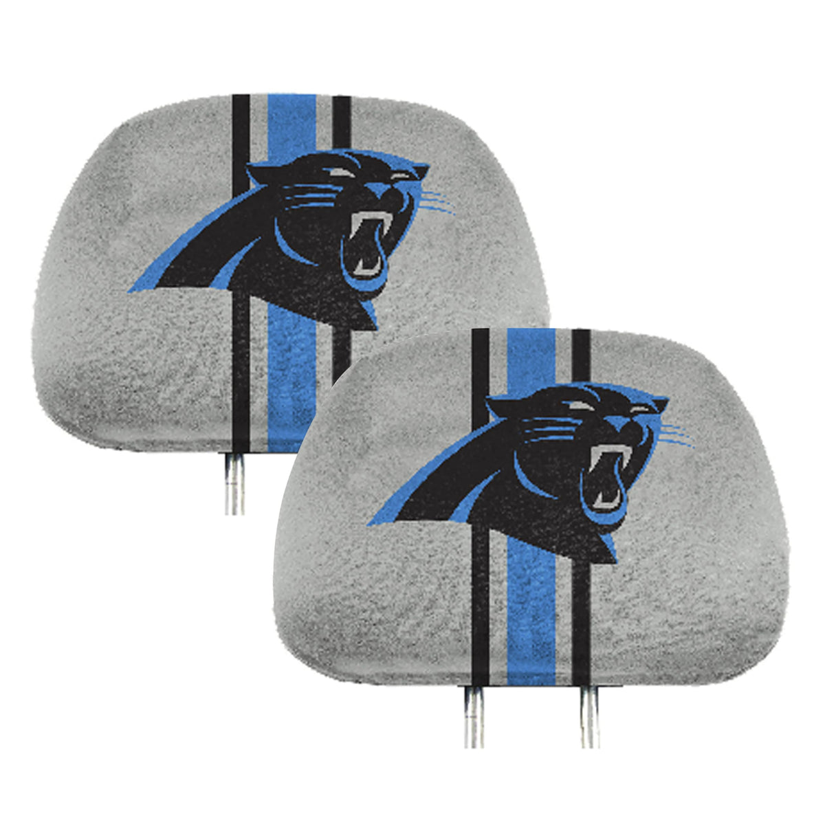 FANMATS 62006 Carolina Panthers Printed Head Rest Cover Set - 2 Pieces