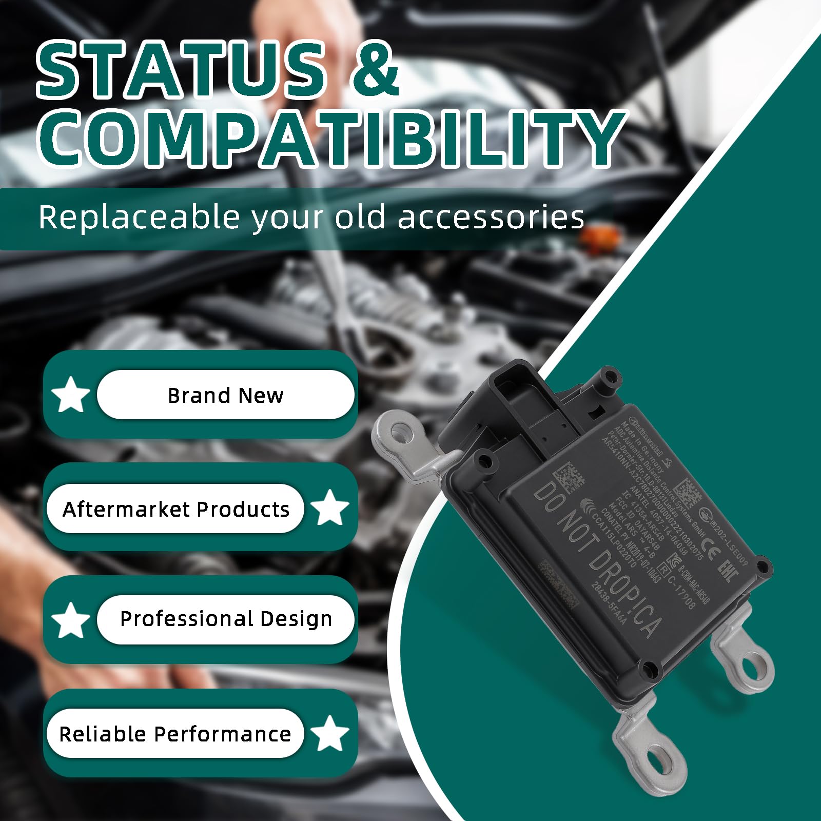 AUTOKAY Front Cruise Distance Radar Sensor Fits for Nissan Kicks Altima Rogue 2017-2021 284385FA6A