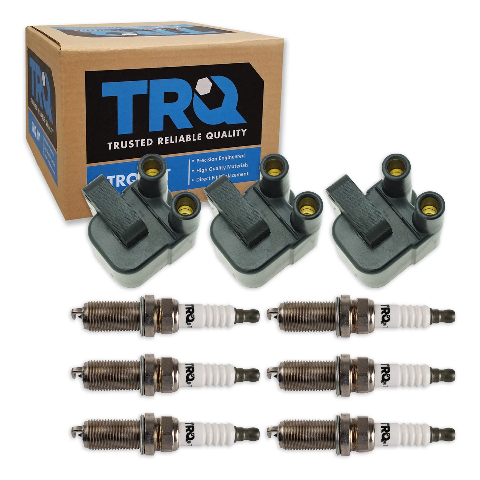 Trq Ignition Kit Ignition Coil Spark Plugs Compatible With 1991-1999 Mitsubishi 3000Gt 1992-1995 Diamante 1995-1996 Montero