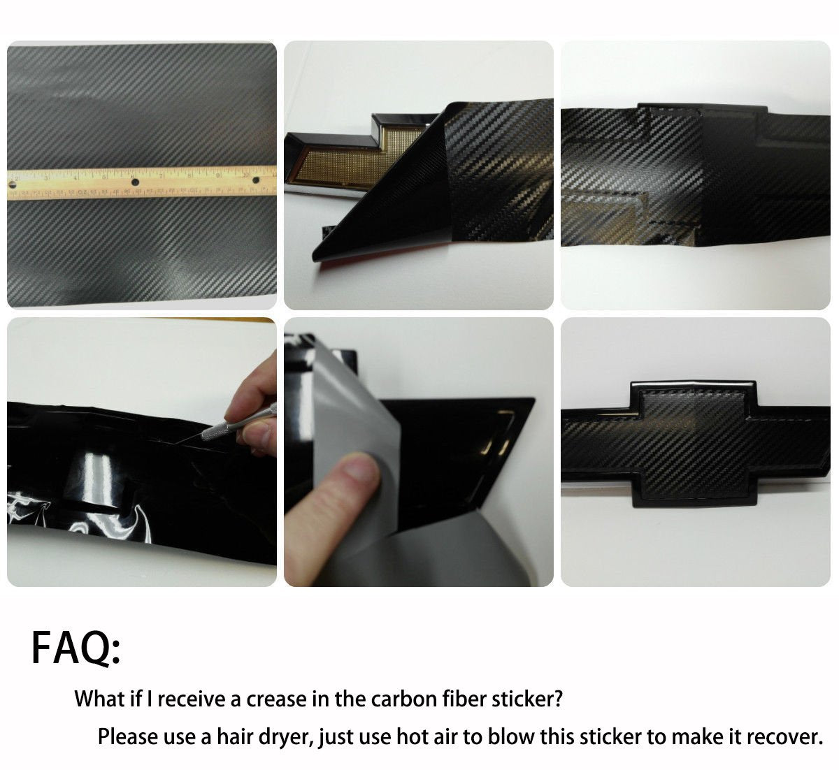 LZLRUN Compatible with Bowtie Logo Wrap Stickers Cut-Your-Own Emblem Overlay DIY Decals for Chevy (11.8 Inch x 4 Inch) (Black Ca