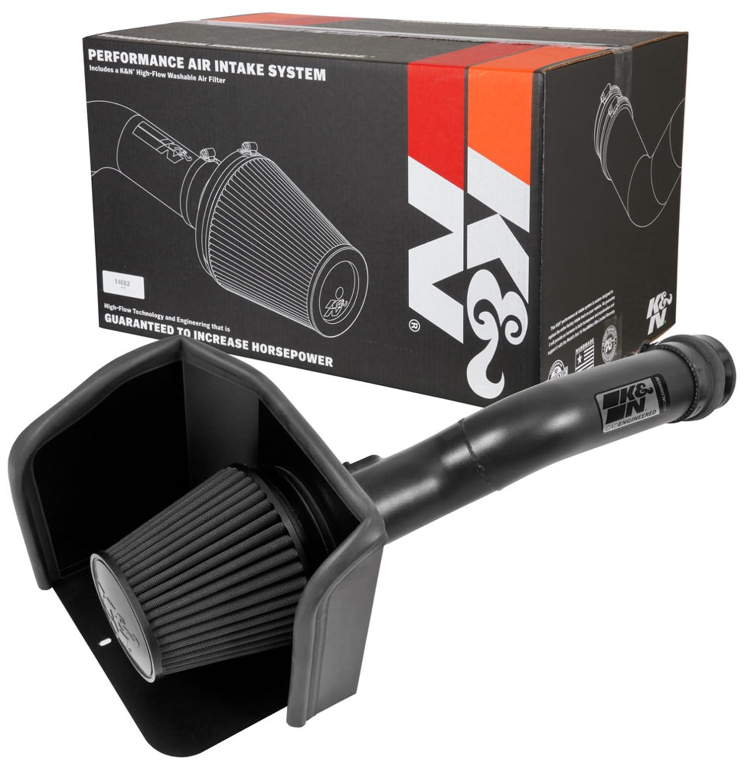 K&N Cold Air Intake System: Dry-Flow Air Filter, Increase Performance & Towing: Compatible With 2016-2023 Toyota Tacoma, 71-9039
