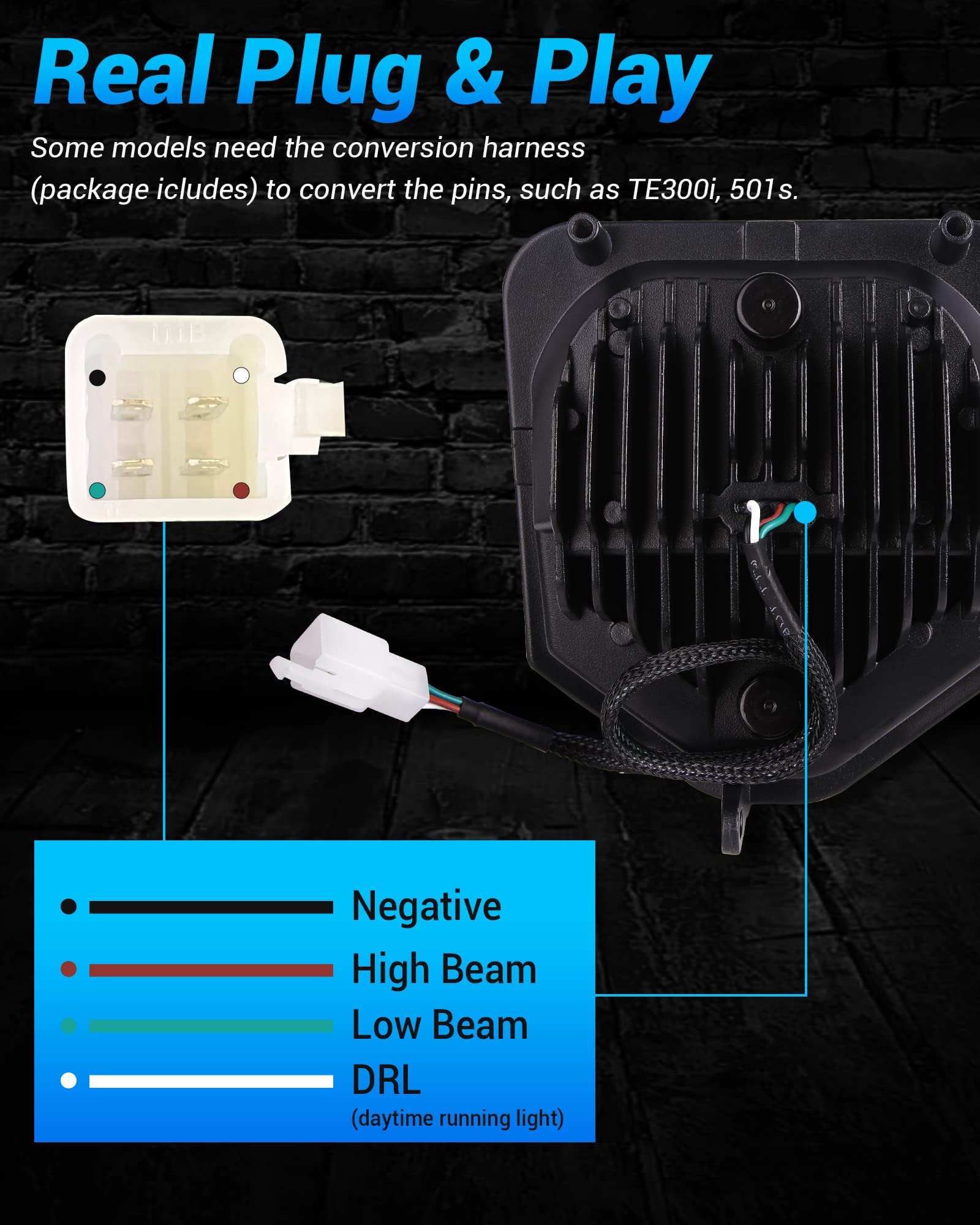 XPCTD Dirt Bike Headlight 3200LM LED Motocross Headlight with DRL Fit For Husqvarna 2017-2023 FE250 FE350 FE450 FE501 FE501S FE7
