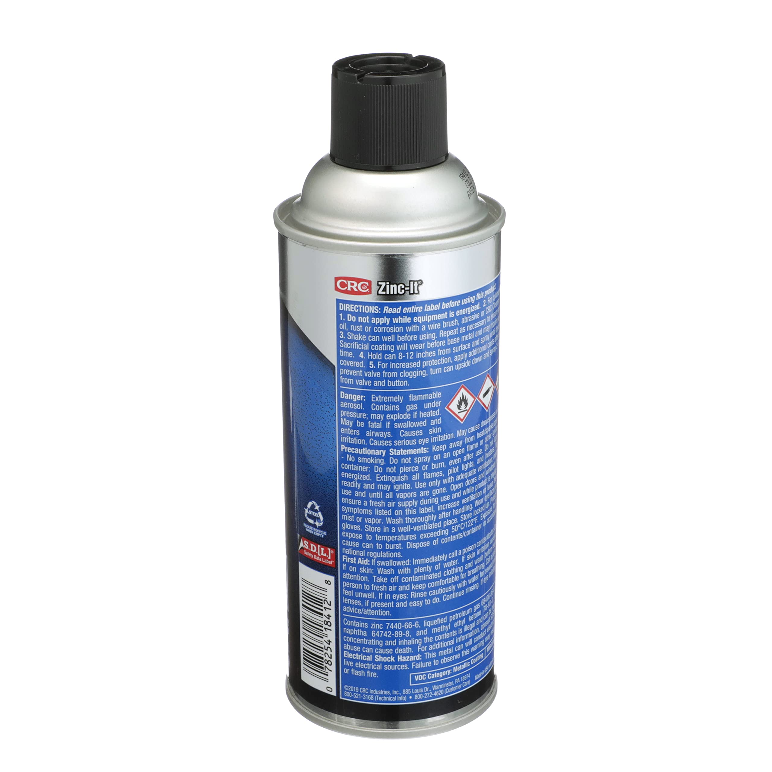 Crc Zinc-It Instant Cold Galvanize Zinc Rich Galvanize Coating 18412 13 Wt Oz., Quick-Dry Rust- Corrosion-Resistant Coating
