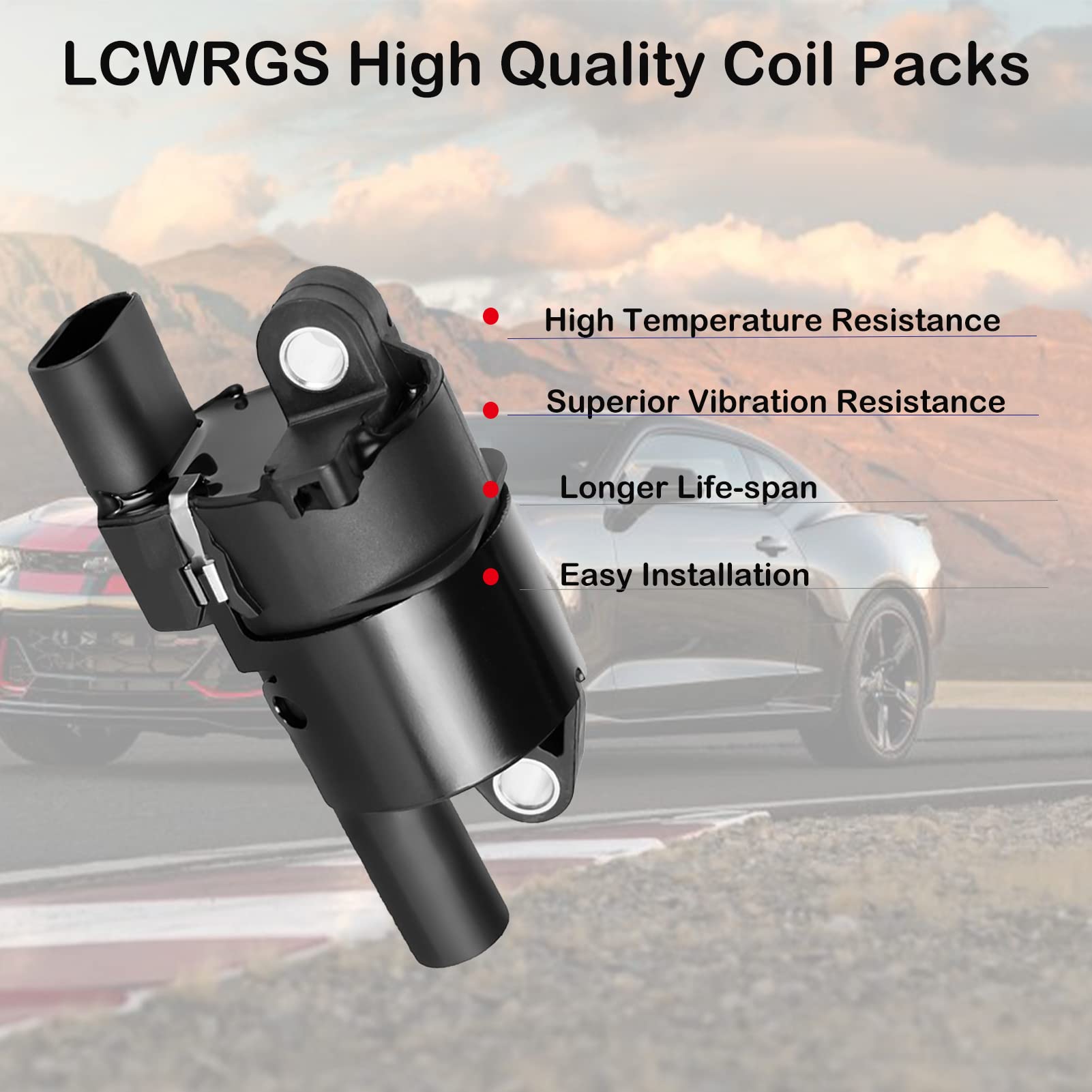 Set Of 8 Round Ignition Coil Pack For 5.3 V8 Chevy Silverado Suburban Tahoe Avalanche Gmc Yukon Sierra Canyon Savana 2007 2008 2009 2010 2011 2012 2013 2014 2015 2016 2017 Coils 5.3L Replaces# Uf414