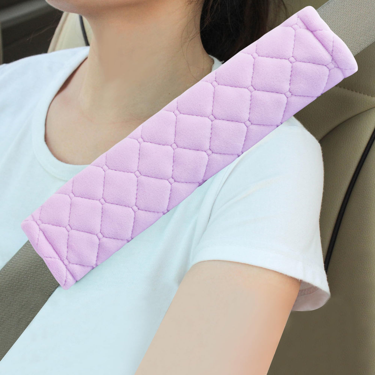 Amooca Soft Auto Seat Belt Cover Seatbelt Shoulder Pad Cushions 2 Pcs For A More Comfortable Driving Universal Fit For All Cars