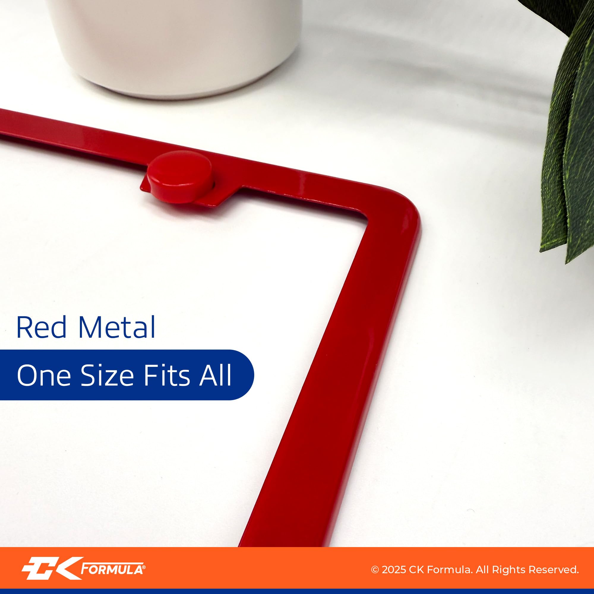 Pure Red License Plate Frame - Metal Car Plate Frame, Red License Plate Frames for Women & Men, Car License Plate Holder, Porta
