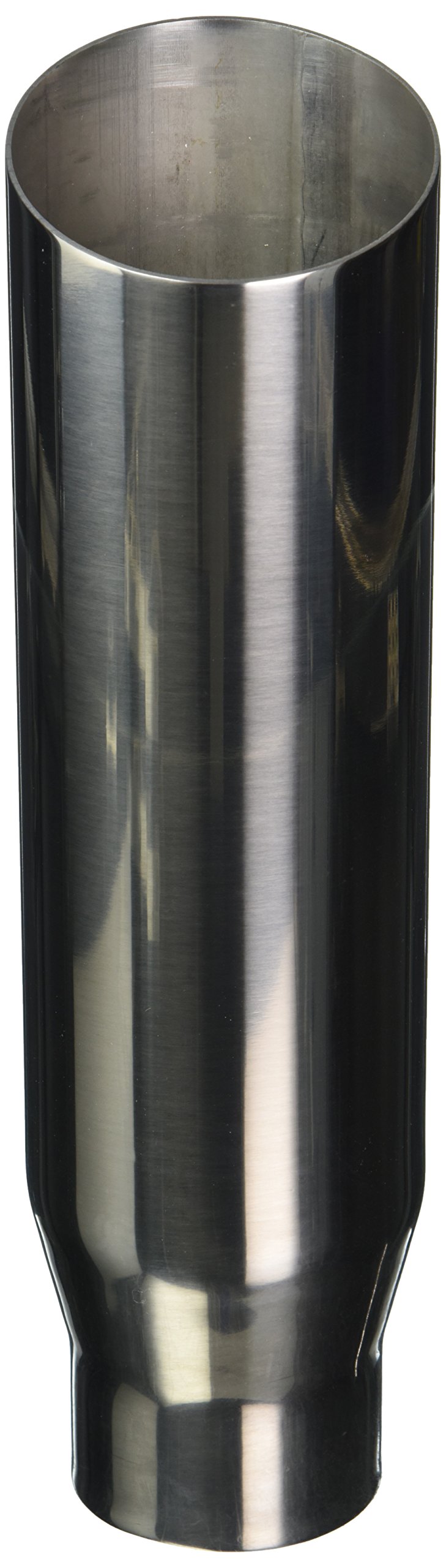 Vibrant Performance Exhaust Tip, Weld-On, 3 In Inlet, 4 In Round Outlet, 20 In Long, Single Wall, Cut Edge, Angled Cut, Stainles