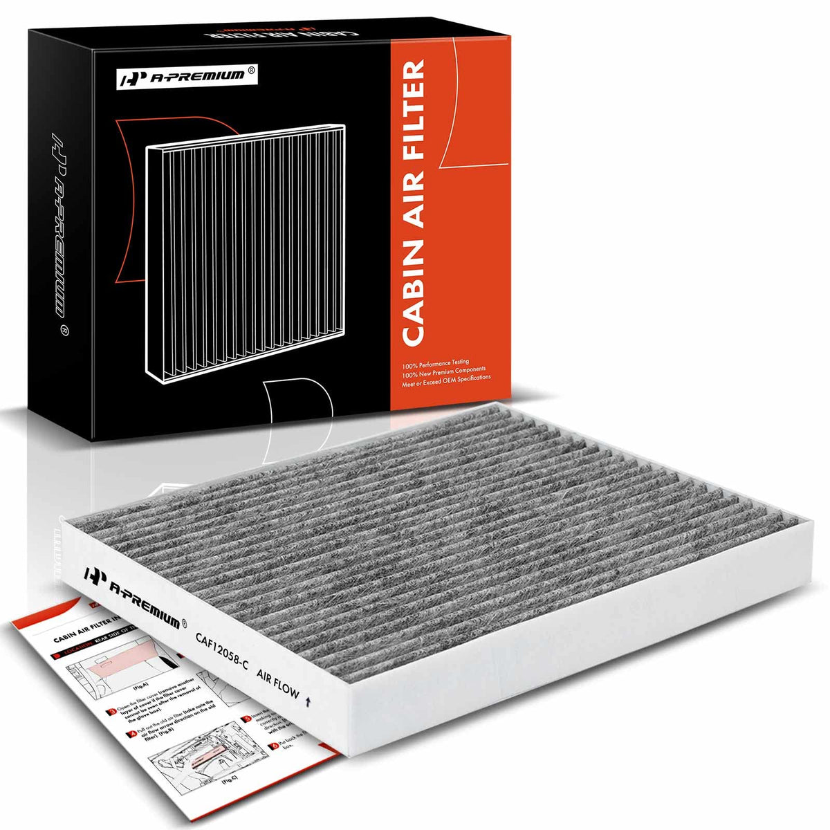 A-Premium Cabin Air Filter With Activated Carbon Compatible With Hyundai Elantra 2017-2020, Accent 2018-2022, Elantra Gt 2018-20