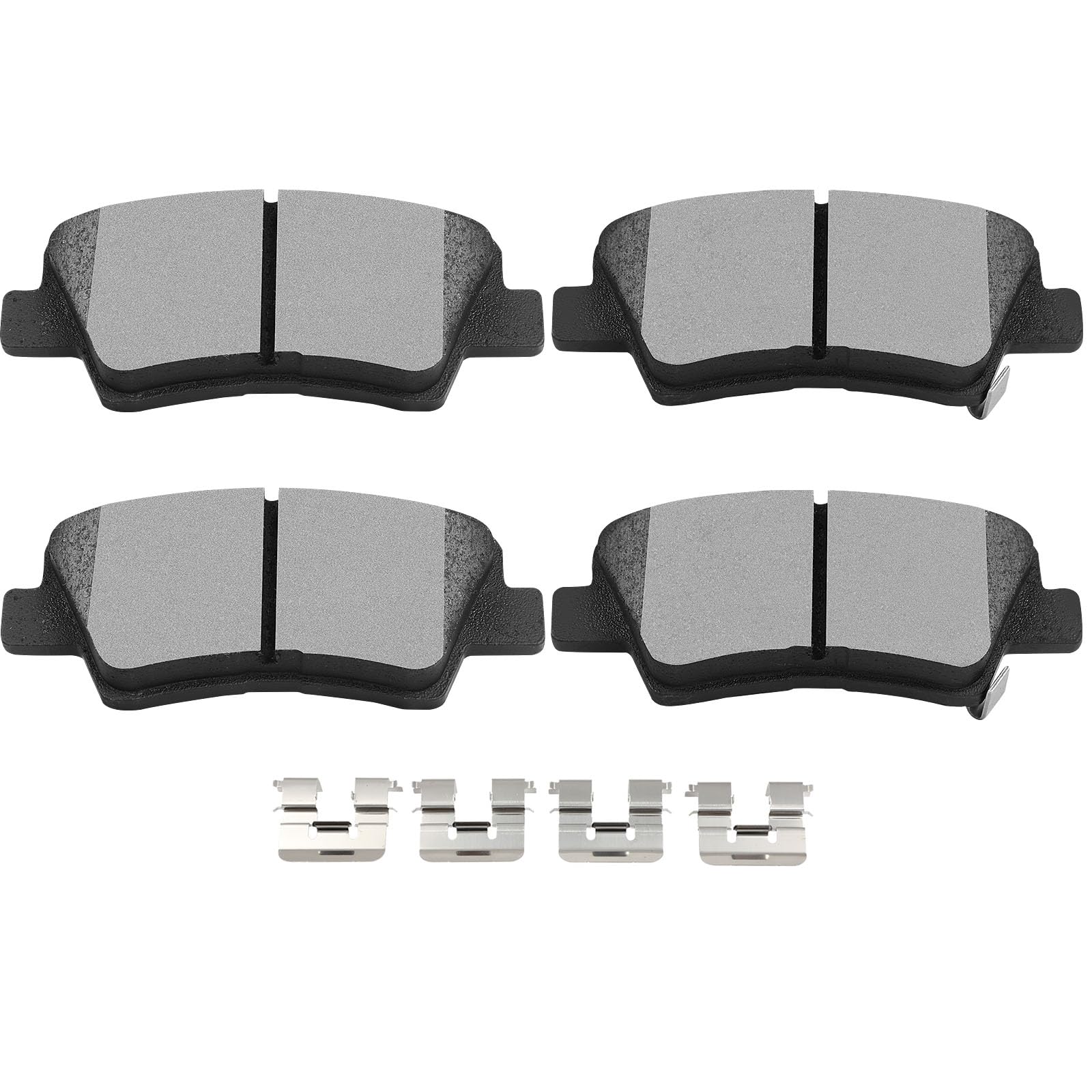 Scitoo Rear Disc Brake Pad Set 4Pcs W/Hardware Fit For Hyundai 2011 2012 2013 2014 2015 2016 2017,For Kia 2012 2013 2014 2015 20