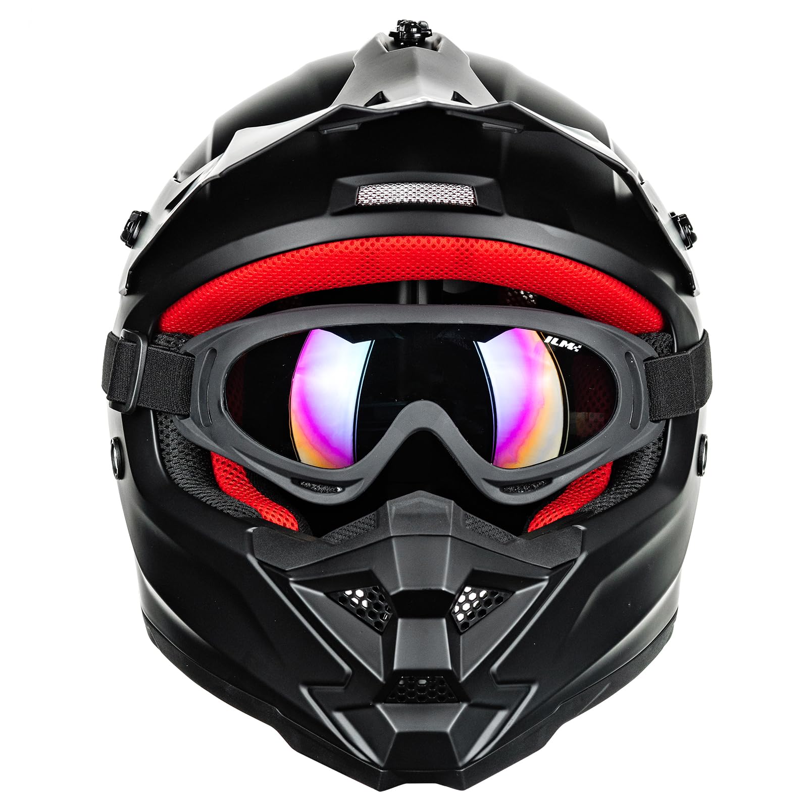 Ilm Youth Atv Helmet Kids Dirt Bike Helmet Motorcross Bmx Off Road Motorbike Go Kart Casco Dot Ece Model-Z705 (Matte Black, M)