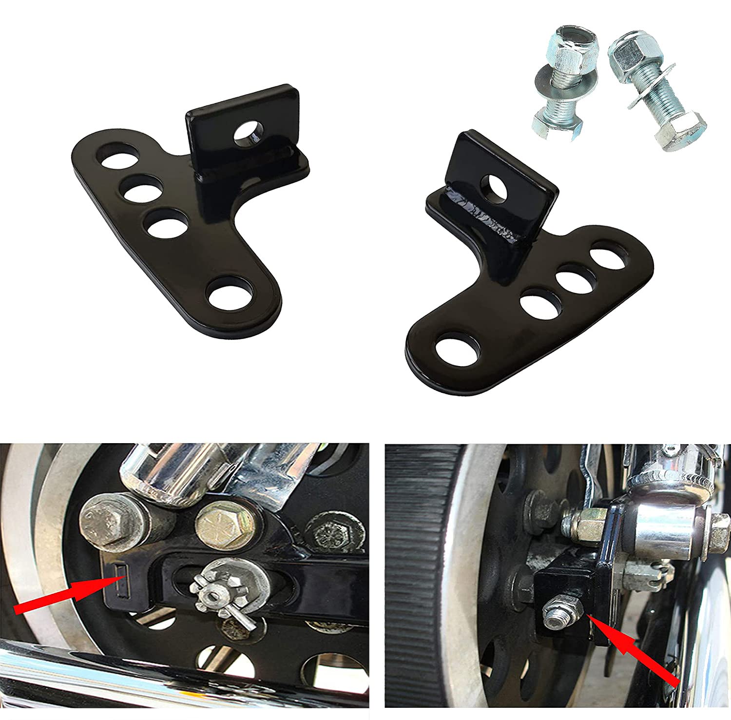 Adjustable 1 + 2 + 3 Rear Lowering Link Kit Sportster 883 + Sportster 1200 Motorcycle Drop Links Fits for Harley motobike (Black