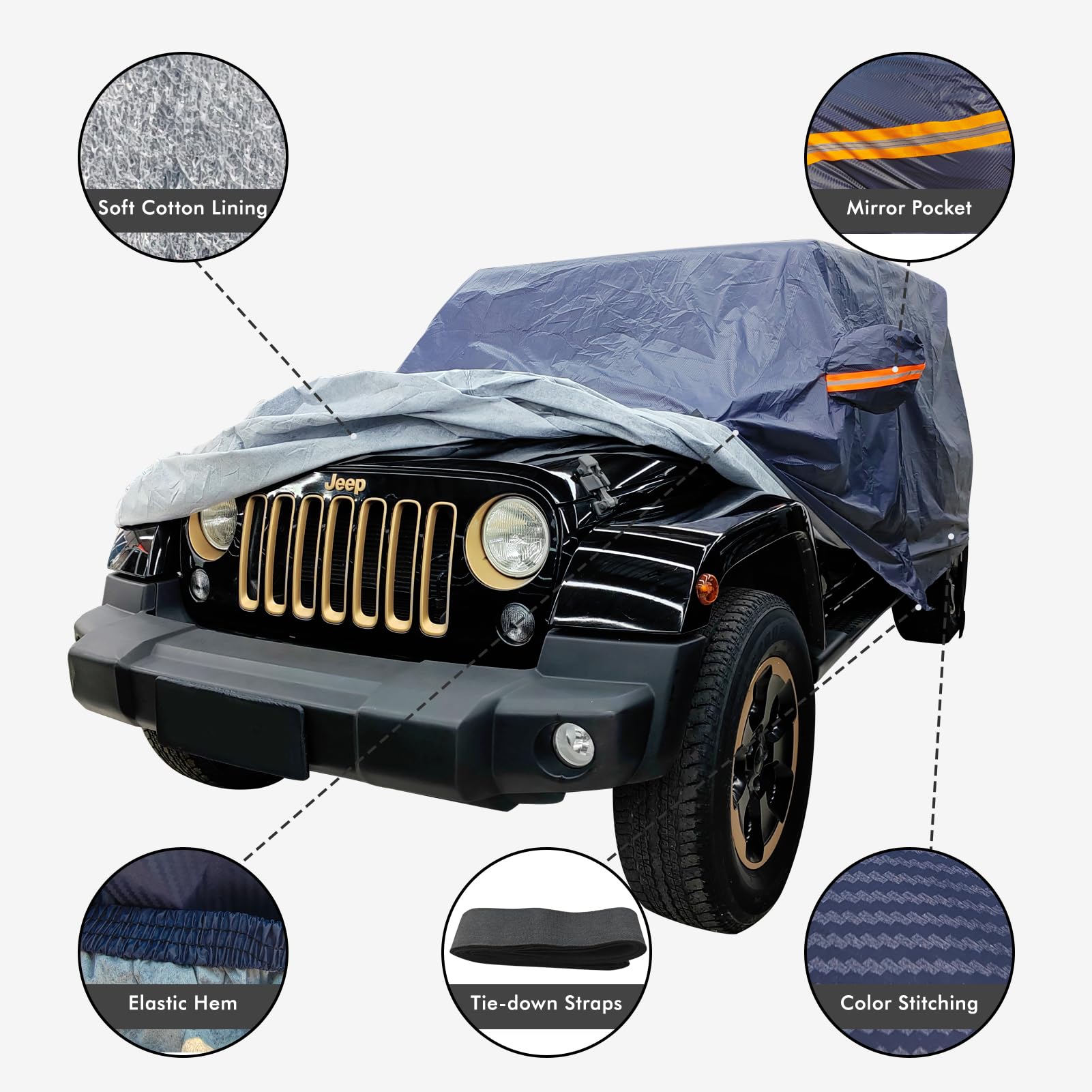 Car Cover Waterproof 2 Door, All Weather For Automobiles, Outdoor Full Exterior Cover Rain Sun Uv Snowproof Protection With Zipp