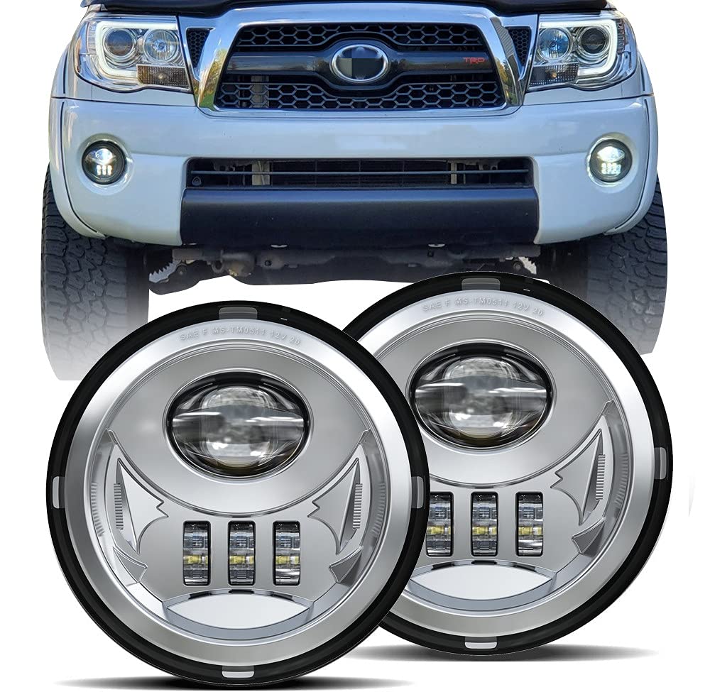 Gxenogo Led Fog Light Assembly Compatible With Tacoma 2005-2011/ Solara 2004-2006/ Sequoia 2008-2015/ Tundra 2007-2013- Pair, Chrome