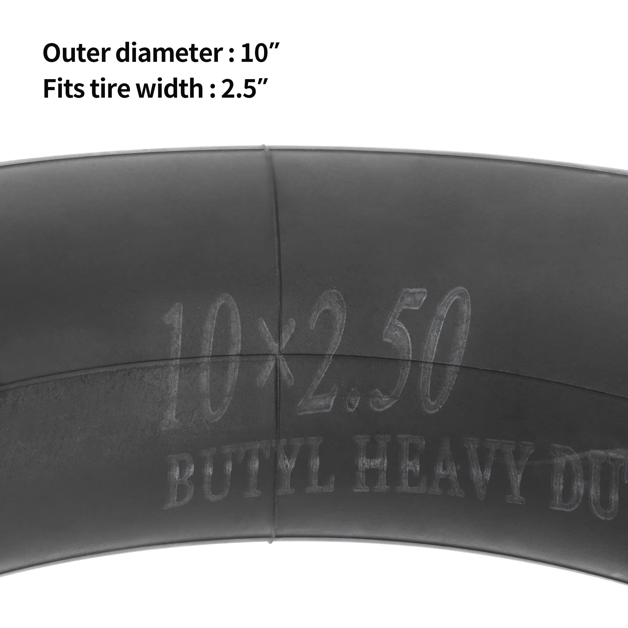 2 Pack Of 10X2.50 10' Inner Tube Thicken Replacement For 10 Inch Smart Electric Scooter Fit 36V 48V 400W 500W 800W Hub Motor 90° Tr87 Angled Stem, Not 2.50-10