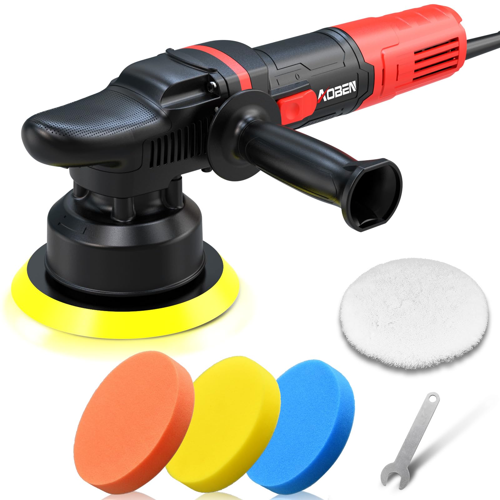 AOBEN Car Buffer Polisher,6 inch Dual Action Polisher,Random Buffer Polisher kit with 6 Variable Speed 1000-4500rpm,Detachable H
