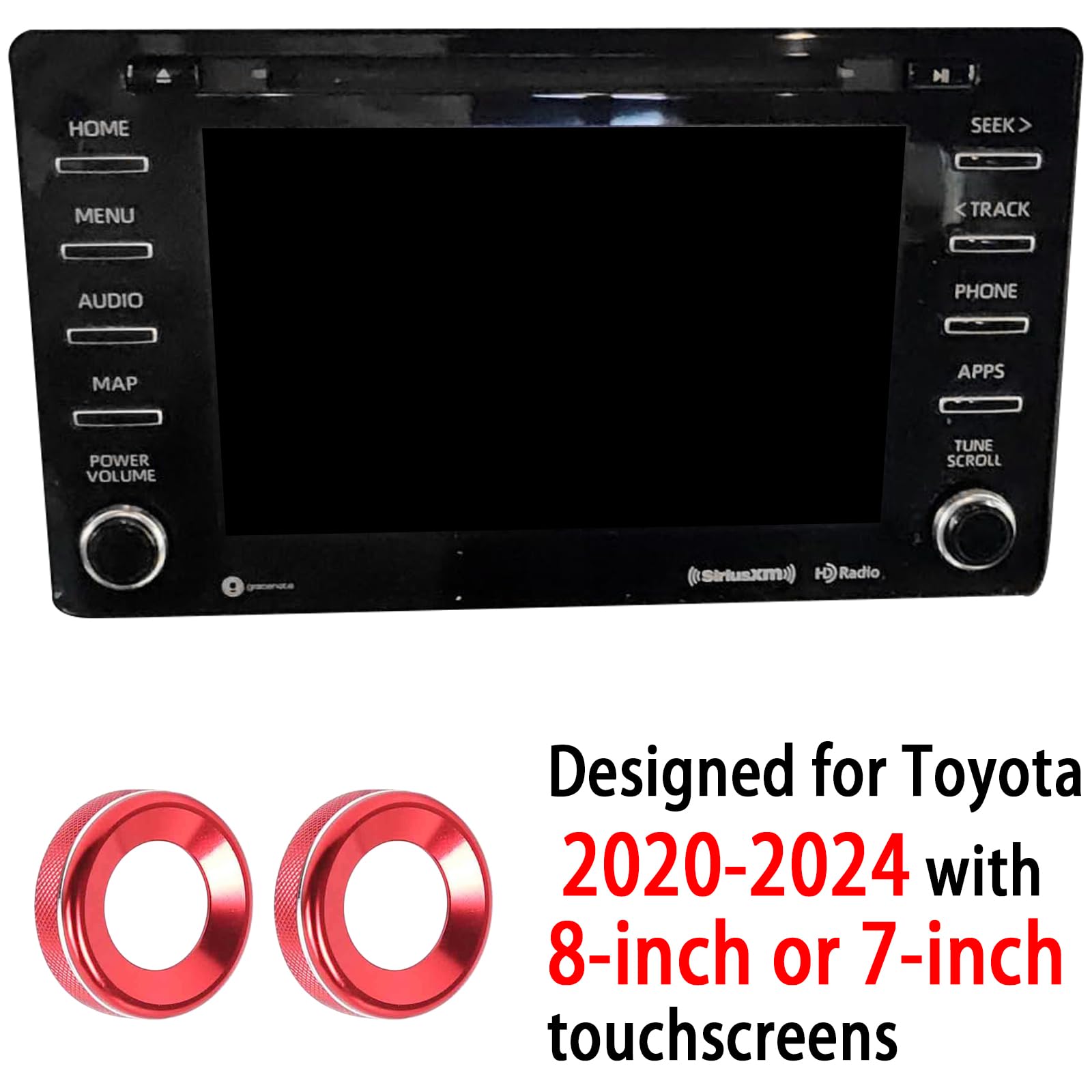Tyifxom for Toyota C-HR/Camry/Camry Hybrid/Corolla/Corolla Hatchback/Sienna/Tacoma/Venza 8-inch or 7-inch Touchscreen knob Trims