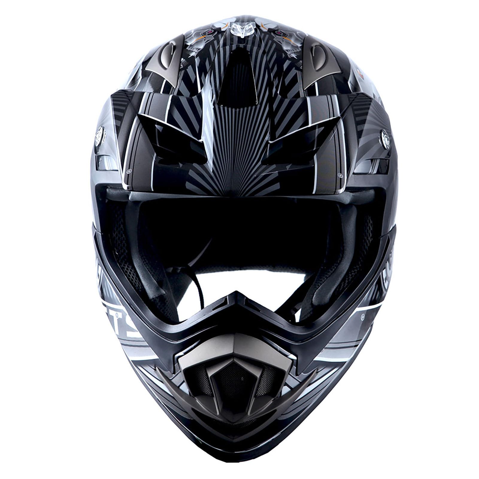 1Storm Adult Motocross Helmet Off Road Mx Bmx Atv Dirt Bike Mechanic Hgxp14B Skull Black