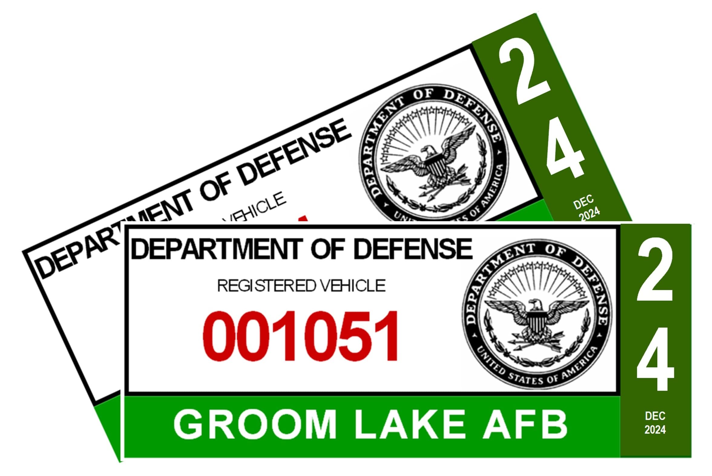 Area 51 Parking Stickers (Groom Lake) DD-2220