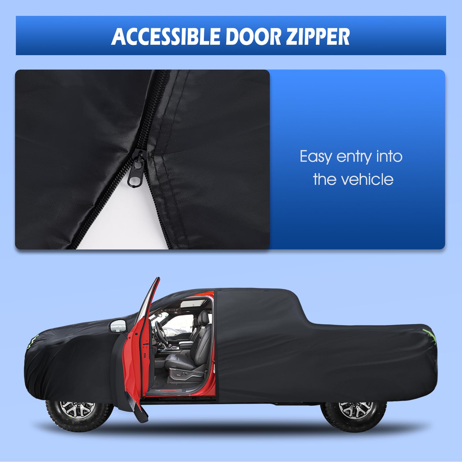 Truck Cover Waterproof All Weather, 6 Layers Pickup Cover Fit For Ford F150, Chevrolet Silverado, Gmc Sierra, Ram 1500 See Size