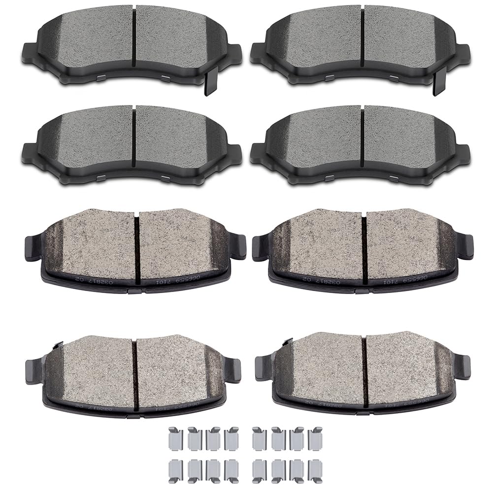 Scitoo Ceramic Brake Pads, 8Pcs Front Rear Brake Pads Brakes Kits Fit For 2007-2011 For Dodge Nitro,2008-2012 For Jeep Liberty,2