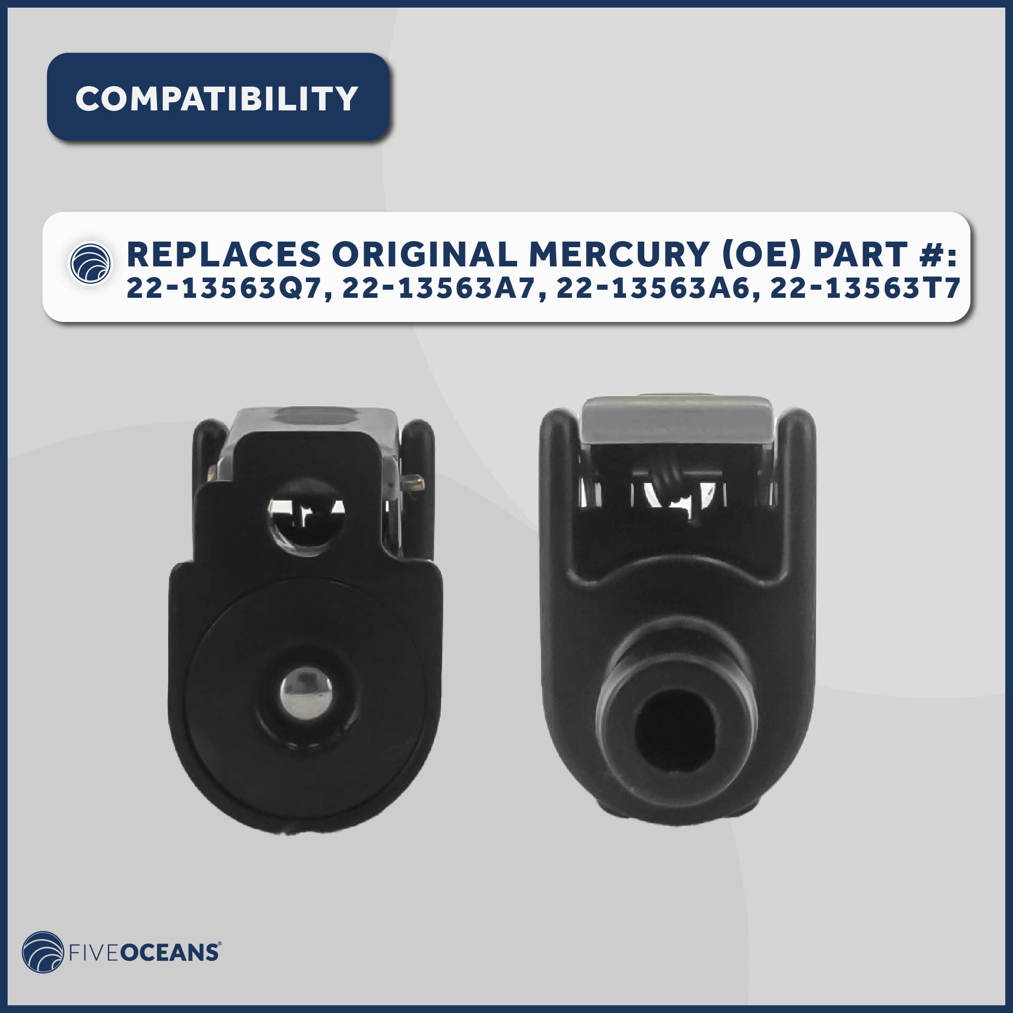 Five Oceans 3/8-Inch Barb Female Fuel Line Quick Connector For Yamaha/Mercury Outboard Connections And Mercury Fuel Tank Side, Replaces Part 22-13563Q7, 22-13563A7, 22-13563A6, 22-13563T7 - Fo2888