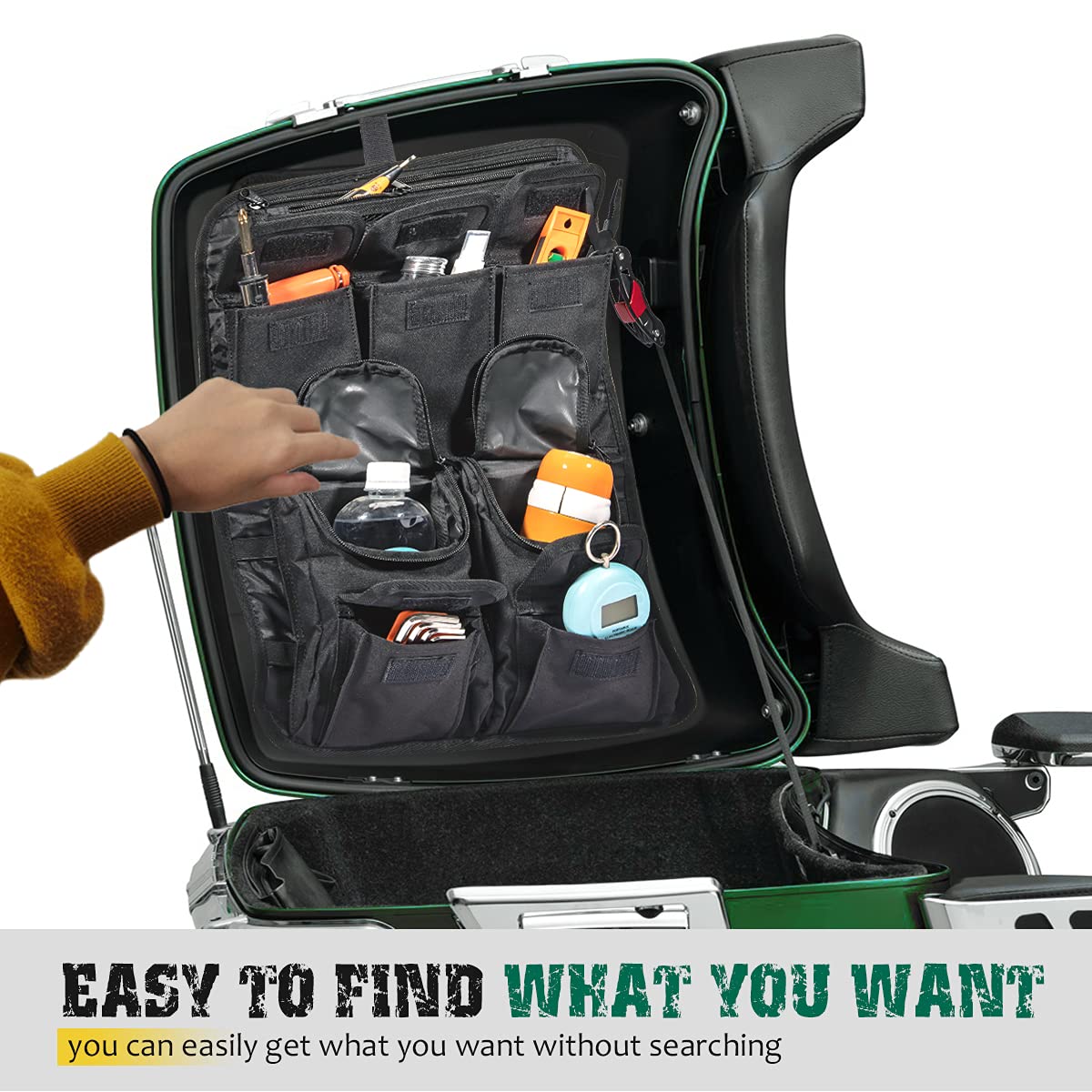 Mofun Tour Pack Pak Lid Organizer Saddlebags Tour Luggage Storage Bag Compatible With Harley Touring Flt Flh 1999-2013