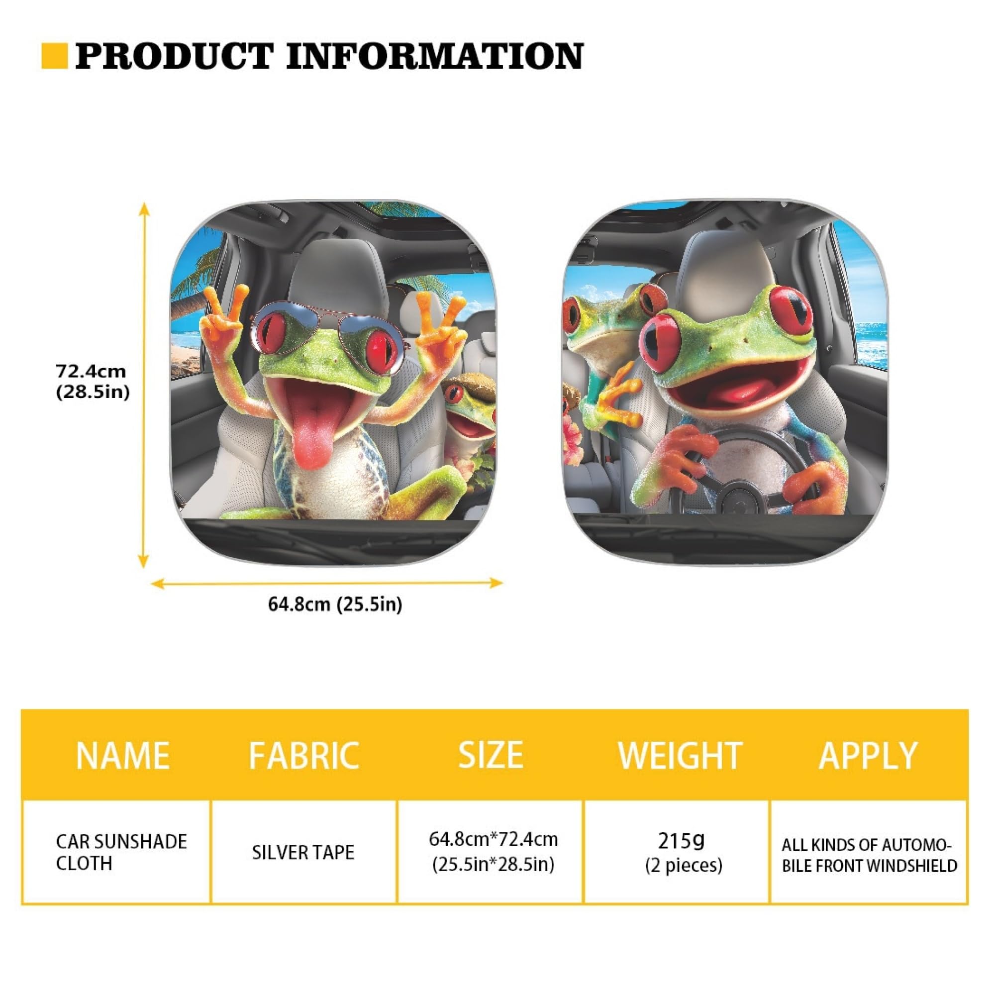 Huisefor Funny Frog Windshield Cover For Summer Green Car Sun Shade Uv Rays Protecttive Automotive Windshield Sunshade For Suv V