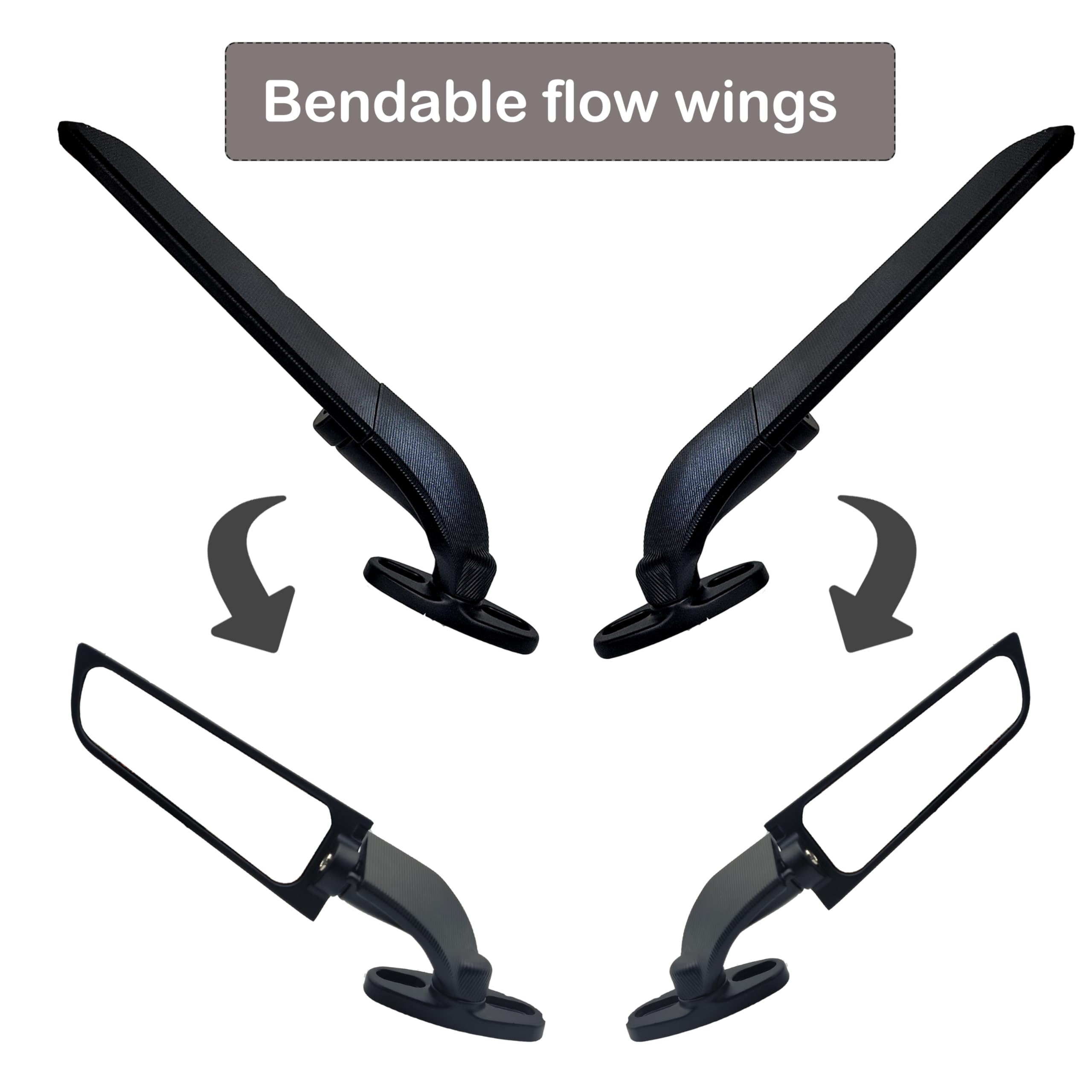 VRWEARE Motorcycle Mirrors Wing Rearview Mirrors Compatible with Kawasaki Ninja 300 400 650 Honda CBR300R CBR500R CBR600RR CBR10