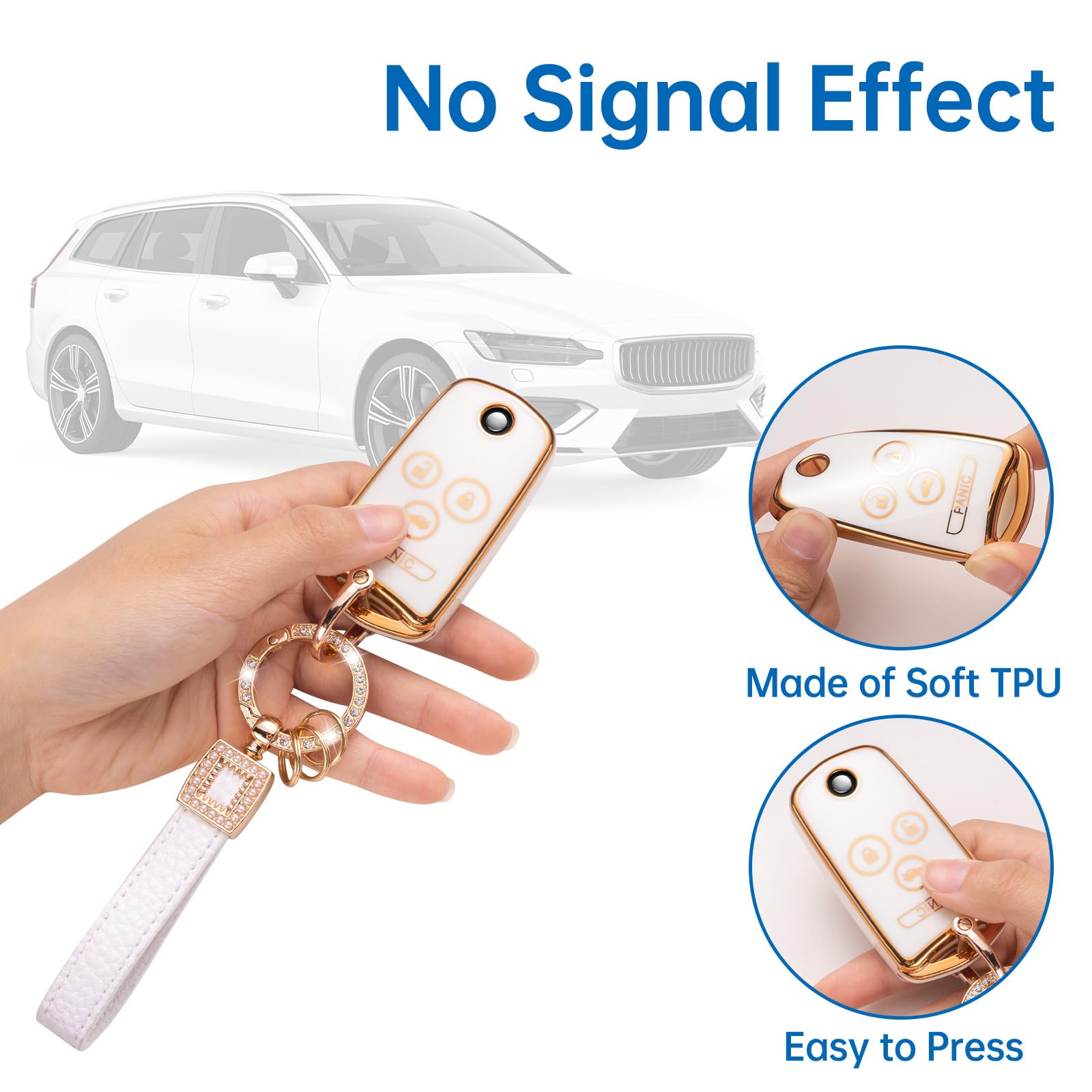Cacarlike Acura Key Fob Cover With Keychain, Case Compatible With Accord, Mdx, Rdx, Tl, Tsx, Zdx Smart Key Protector
