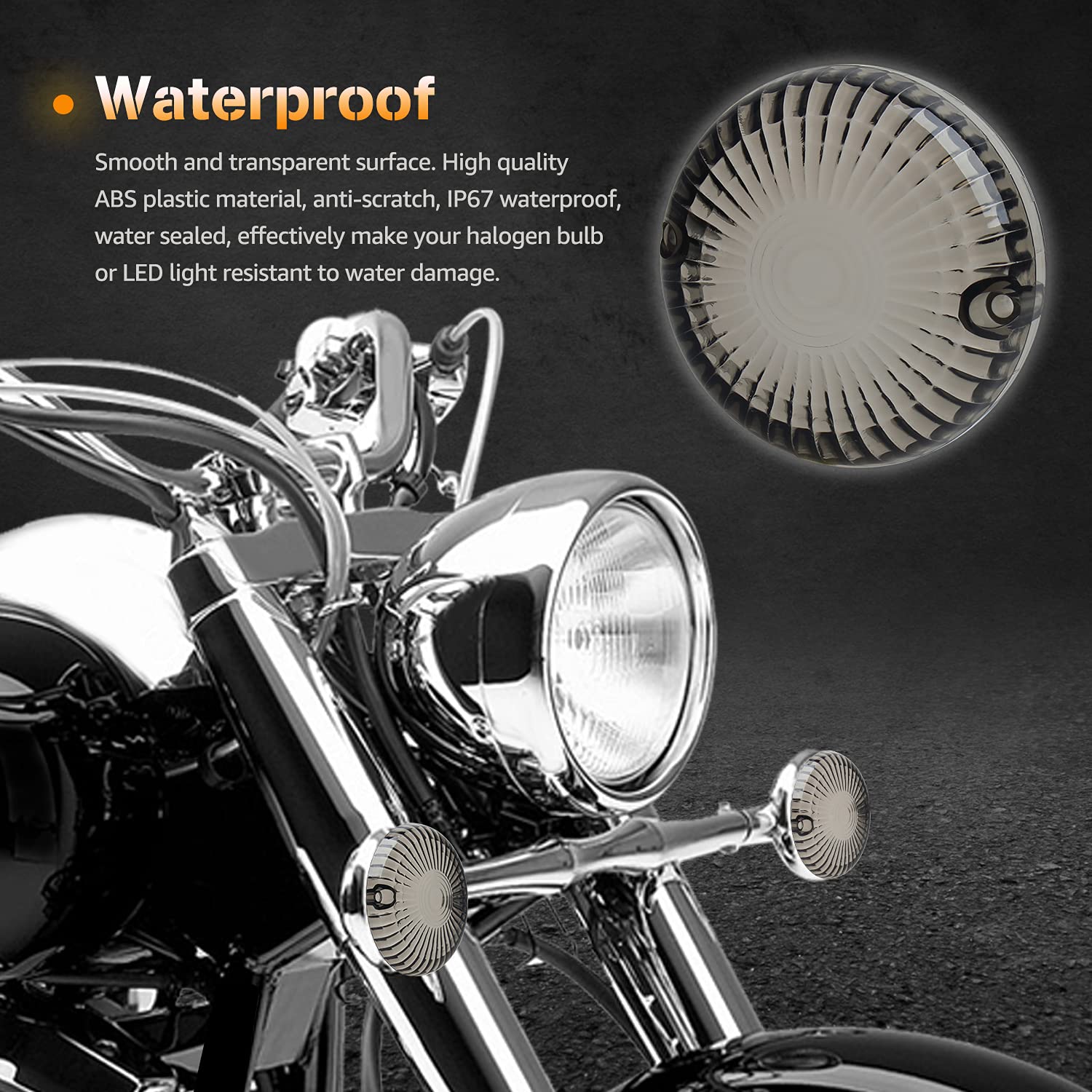 NTHREEAUTO 2PCS Smoked Turn Signals Lens Cover Front Rear Lenses Compatible with Yamaha Virago V-Star V-Max 250 750 Road Royal S