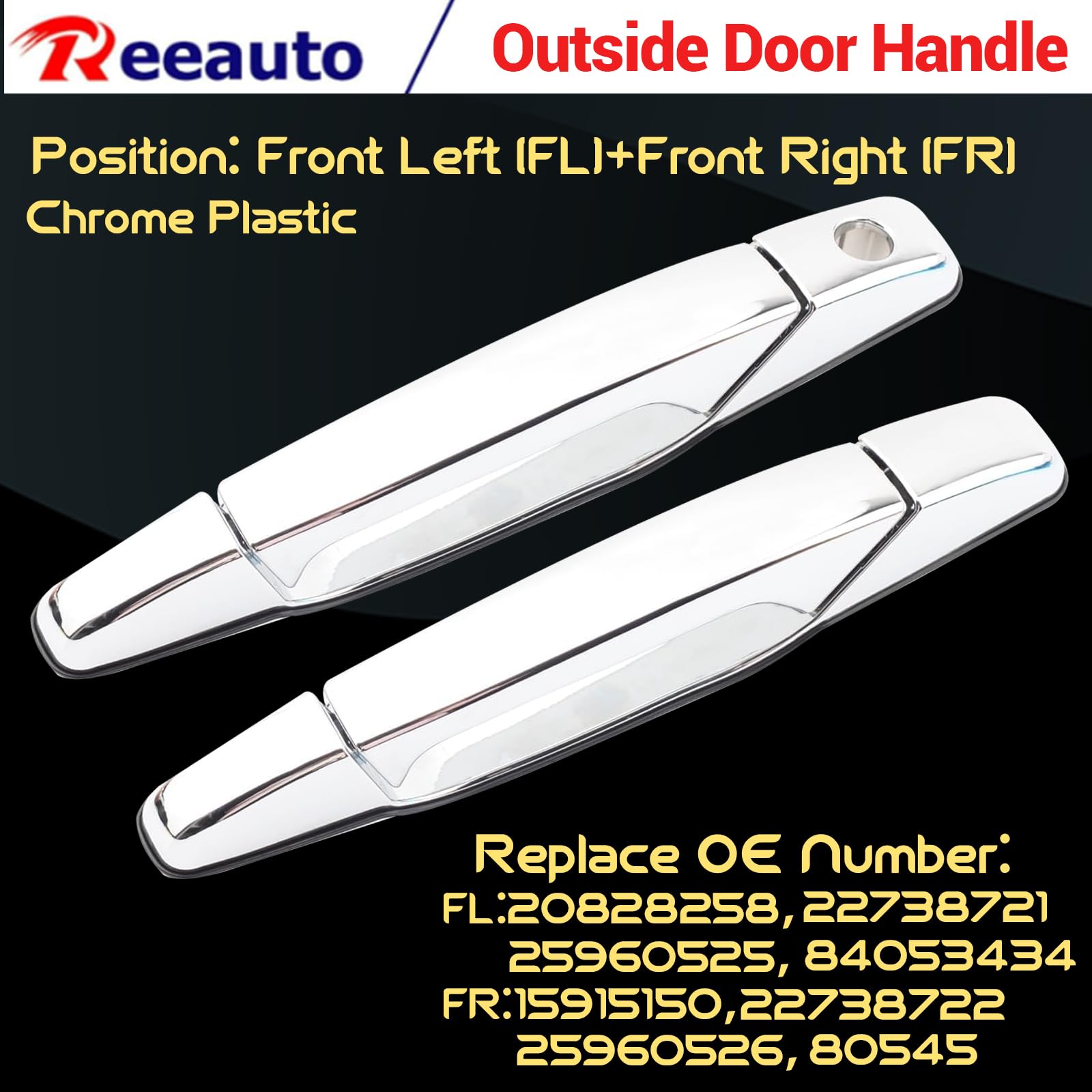 Front Rear Left & Right Exterior Door Handle Compatible With 2007-2013 Silverado Suburban Tahoe Avalanche Sierra Yukon Cadillac