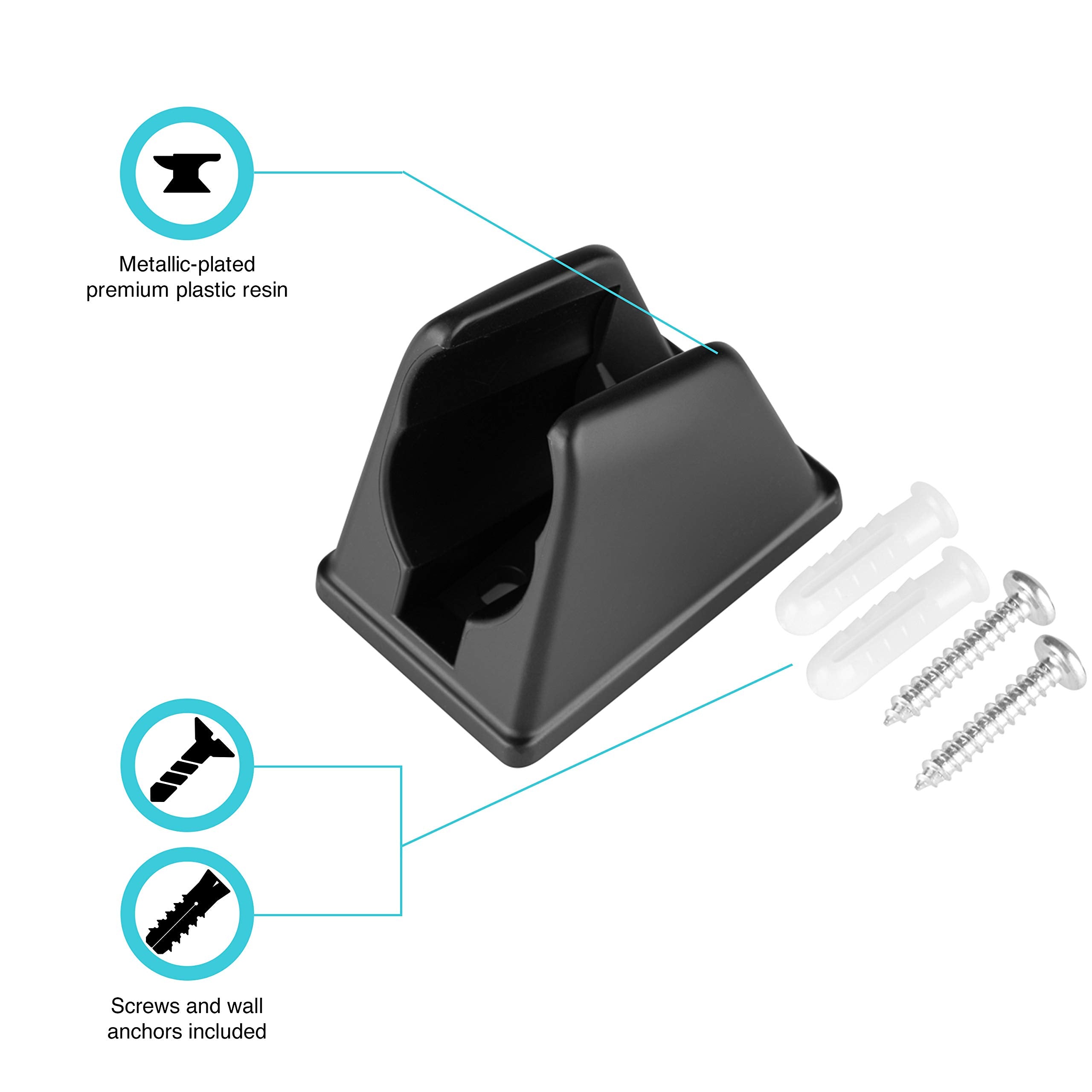 Dura Faucet Df-Sa156-Mb Rv Handheld Shower Wand Bracket Holder - Mounting Screws Included (Matte Black)