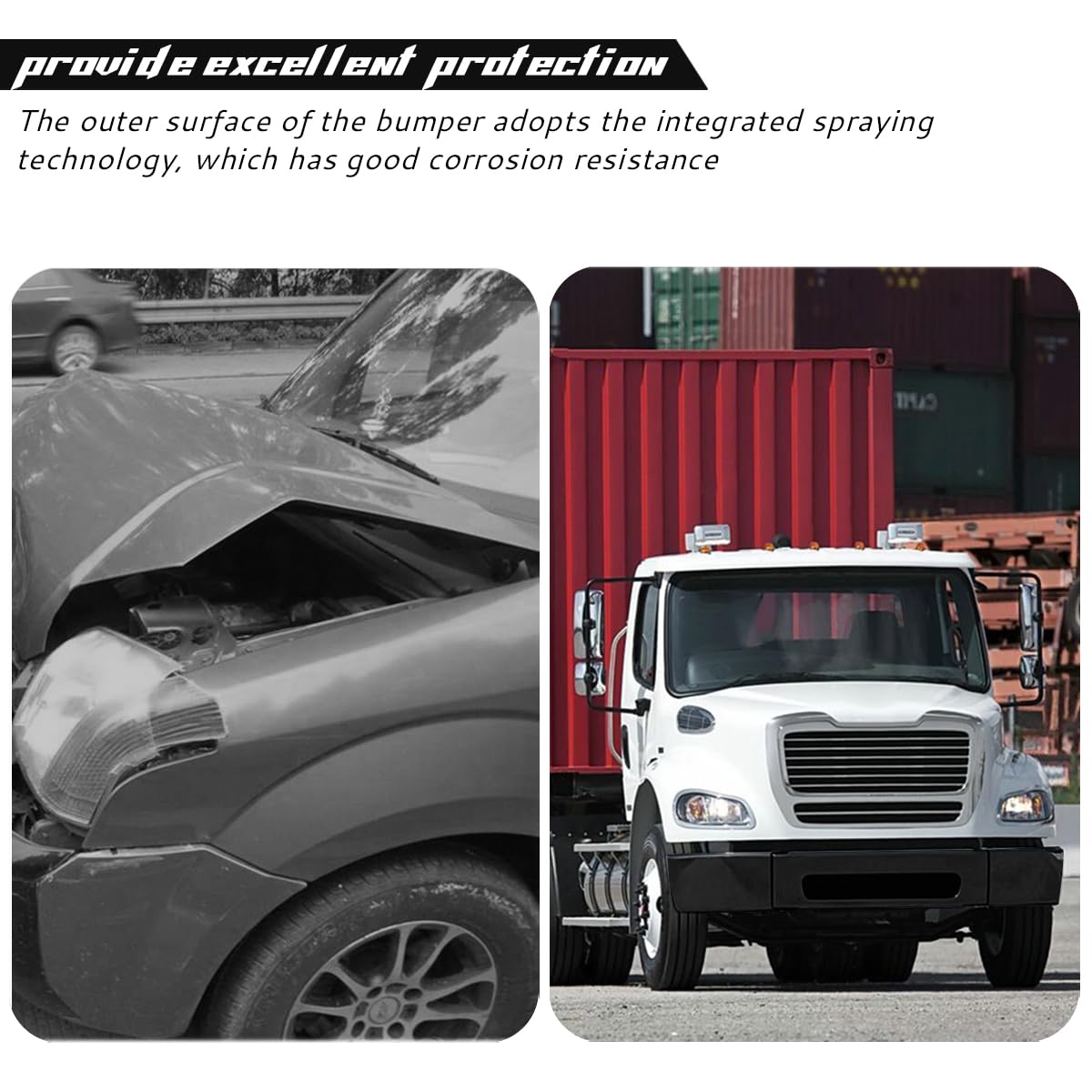 Front Center Bumper Compatible with 2003-2021 Freightliner M2 BUSINESS CLASS Steel painting Black