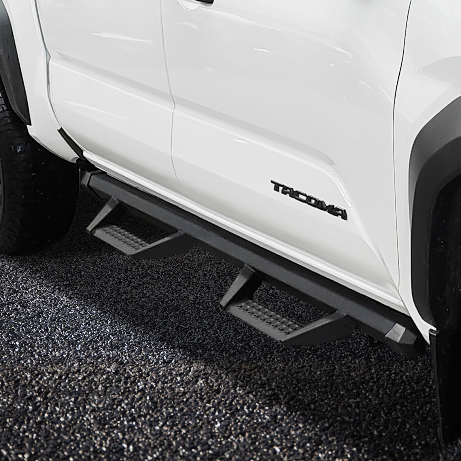 SMANOW Drop Down Running Boards, 4" Step Bars, Carbon Steel, Black, Compatible with 2024-2025 Toyota Tacoma Double Cab