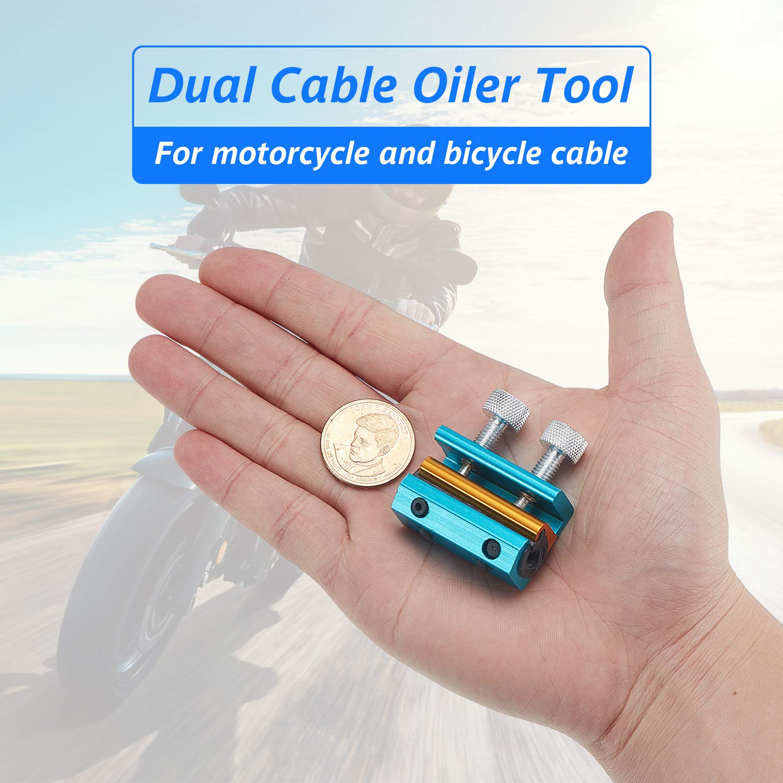 2 Pieces Vehicle Cable Lubricator Alloy Cable Lubricator Clutch Throttle Cable Lubricator Dual Oiler Cable Lube Tool For Motorcycles Bicycle Boat Bike Cable Lubrication