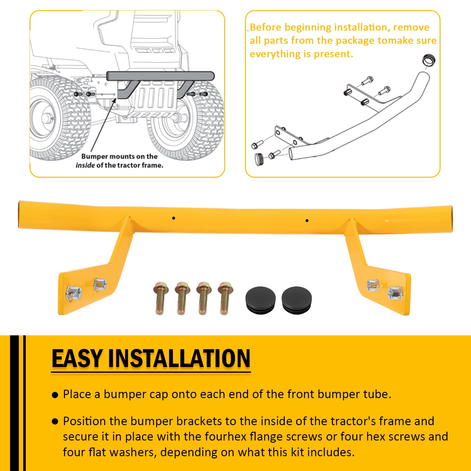 Yellow Front Bumper Kit fit for CUB Cadet GT XT1 XT2 50 GX54 ST54 LX54 LX50 (19A30020100)