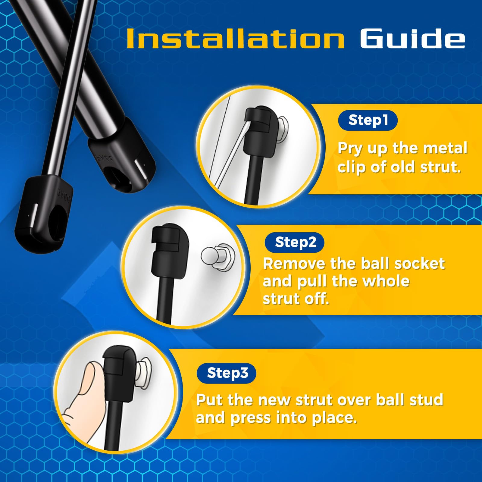 ARANA Rear Hatch Struts for Ford Escape 2001-2012, 4370 Trunk Lift Support Liftgate Shocks Spring Fits 2008-2011 Mercury Mariner