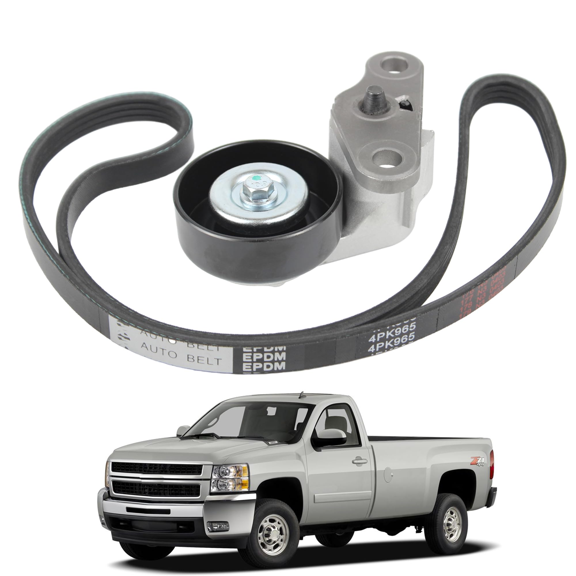 Yzusgomumu Car A/C Serpentine Drive Belt Tensioner Kit 90K-38159 Compatible With 1999-2008 Cadillac Escalade Chevrolet Avalanche