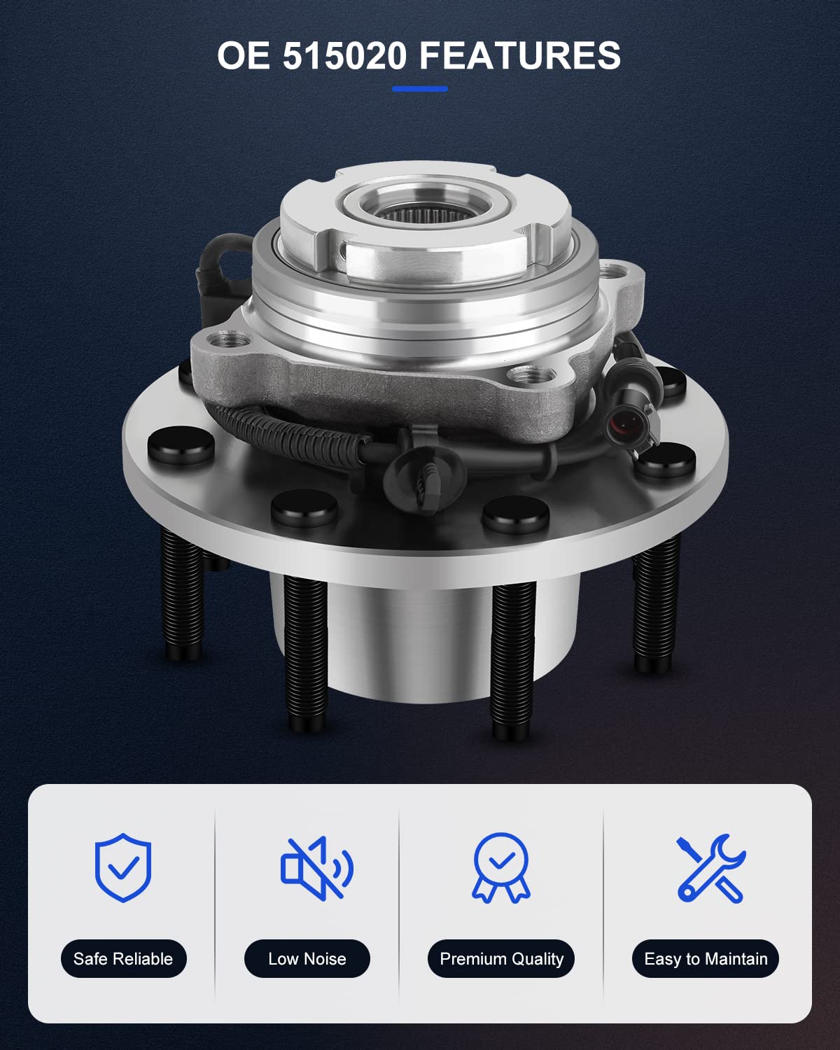 ECCPP Front 515020 Wheel Hub Bearing Assembly for 1994-2004 for Ford F250 Excursion 8 Lugs W/ABS