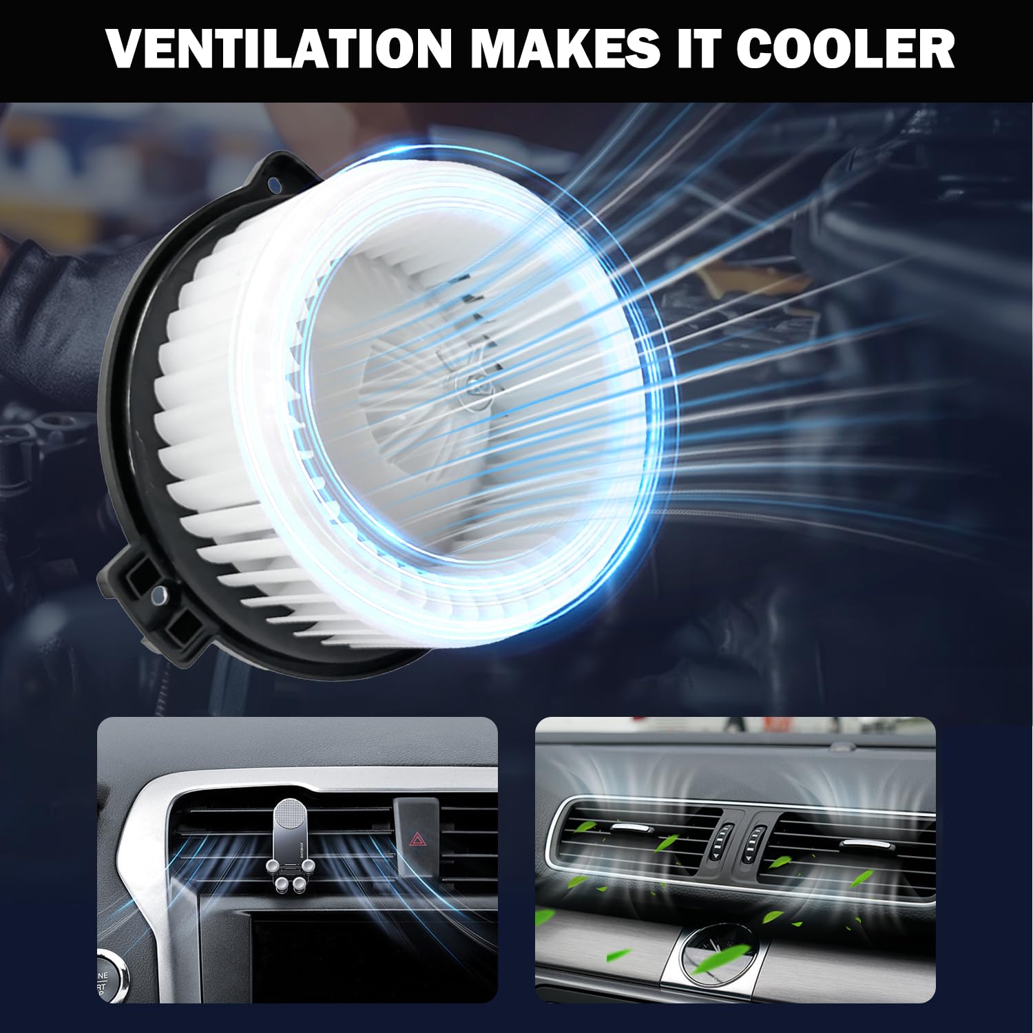 Aspligo 700054 Front Ac Heater Blower Motor Fan Front Fit For Toyota Camry 2002 2003 2004 2005 2006, Sienna 2004 2005 2006 2007