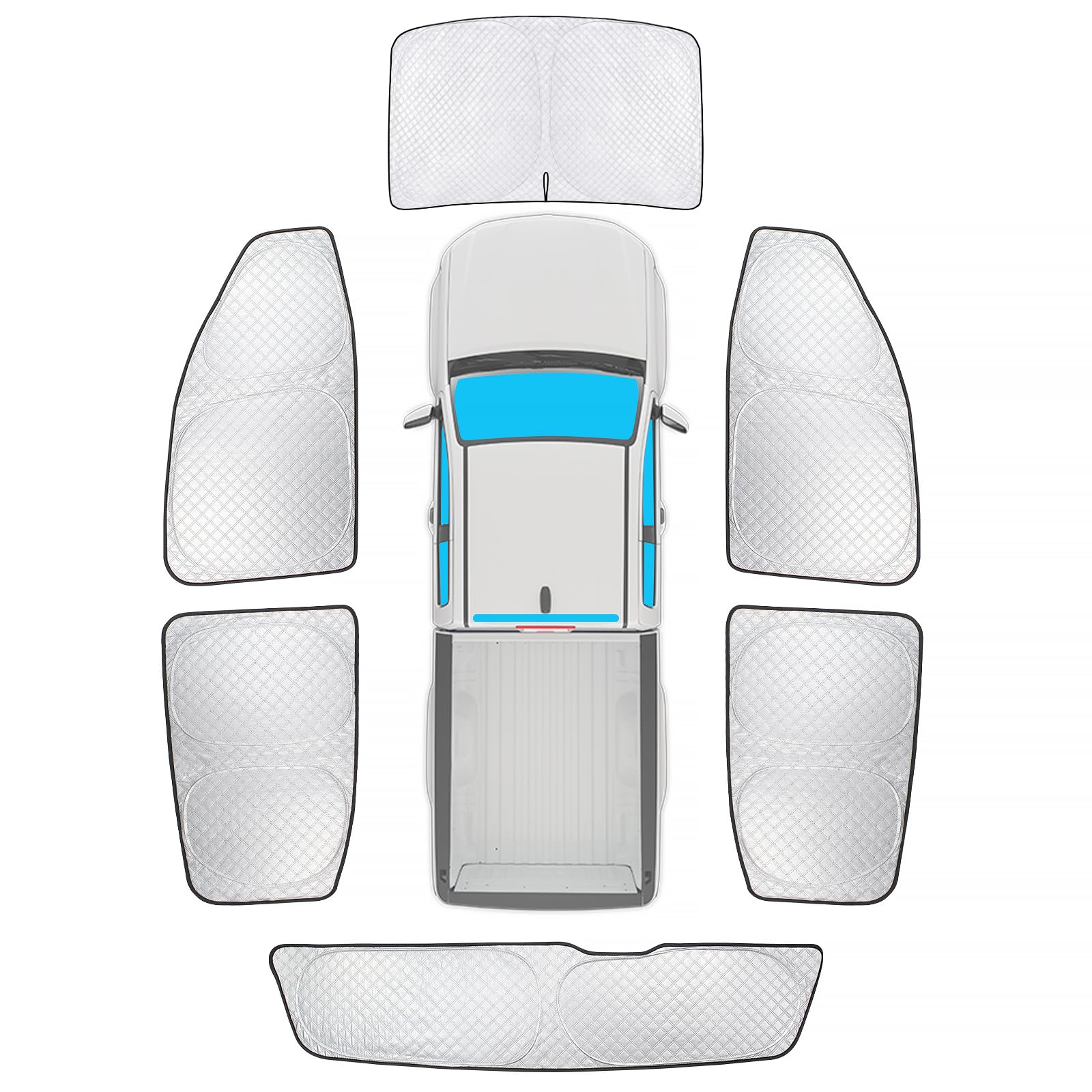 Kmf Windshield Sun Shade Replacement For Chevrolet Colorado Accessories 2015-2022, Side Window Sun Shade Cover Sun Visor Shield