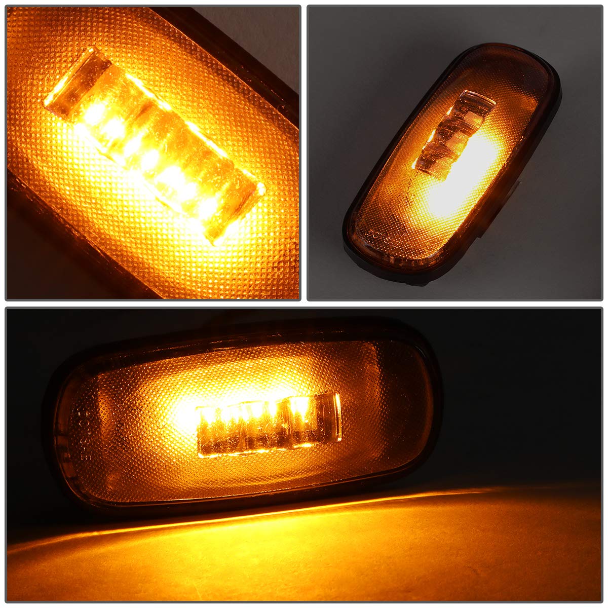 Dna Motoring Fendl-Dram02-Ch 4Pcs Clear Lens Dually Fender Led Side Marker Light Lamps