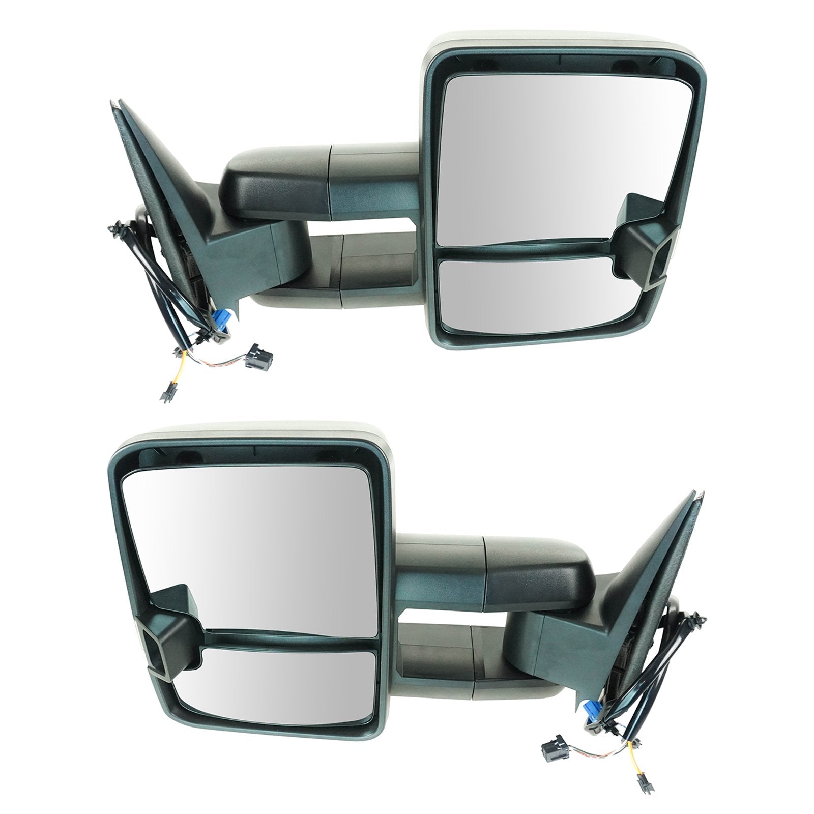 Trail Ridge Towing Mirror Power Heated Signal Marker Spotlight Black Pair For Gm