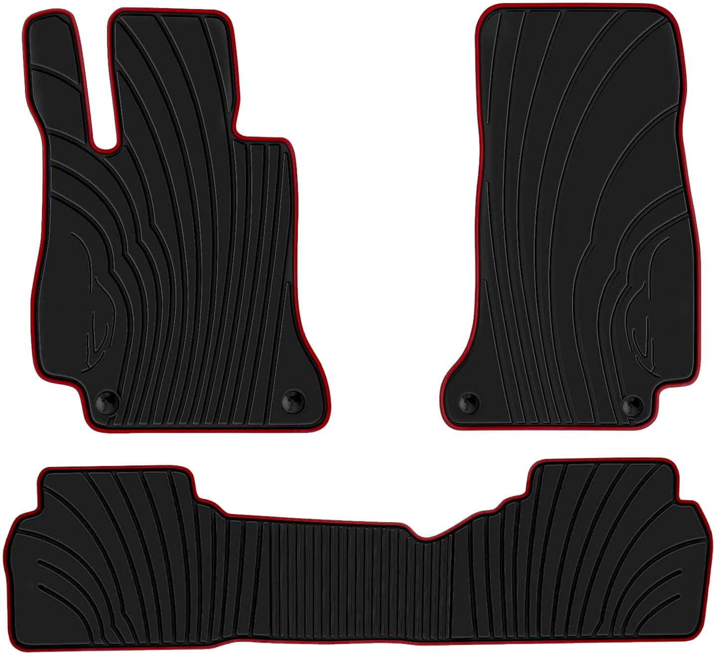 San Auto Car Floor Mats For Mercedes-Benz E-Class Sedan 2017-2023 W213 E300 E320 E400 E350 E63 E550 Custom Fit Black Red Rubber
