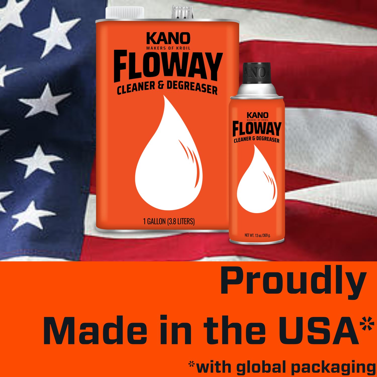 KROIL Kano Floway Industrial Cleaner Degreaser (Liquid-1 Gallon Can-Single) | Solvent Removes Grease, Tar, Carbon, Grime from Au