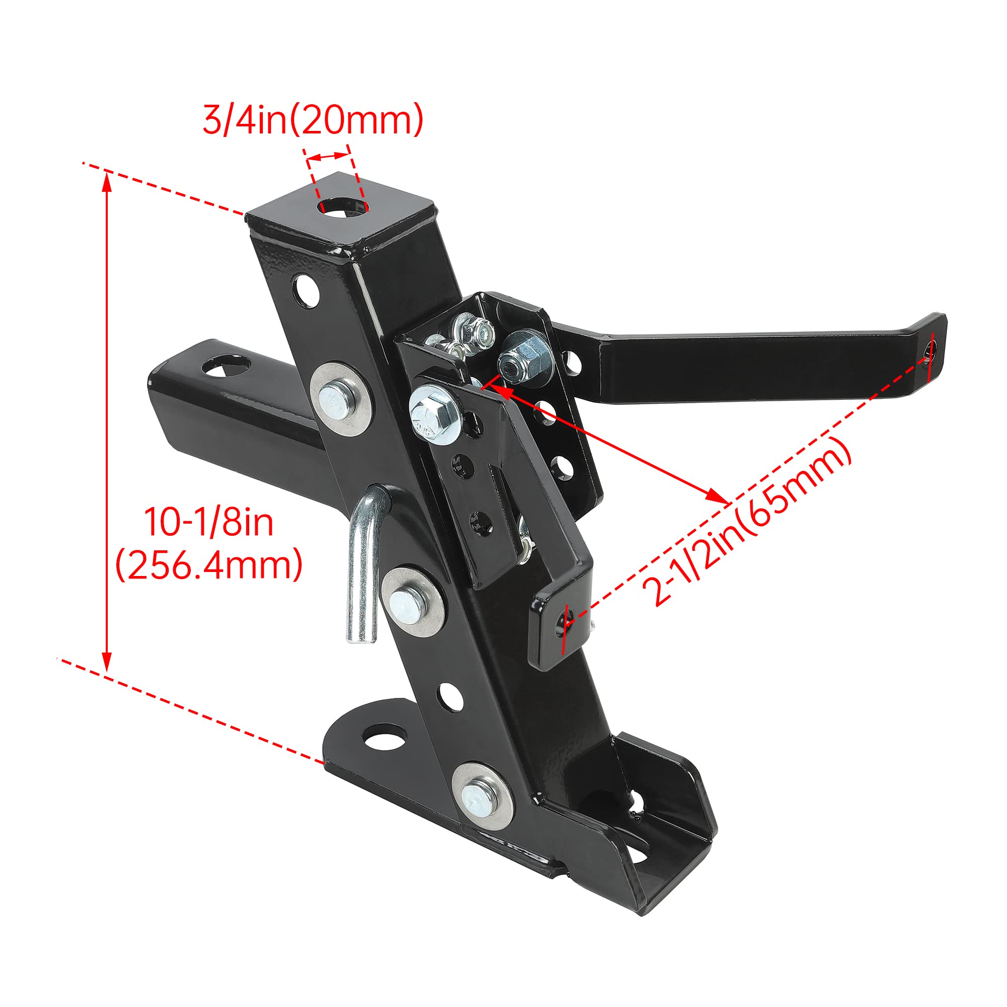 Ecotric Heavy Duty Adjustable Lawn Mower Trailer Towing Hitch, Garden Tractor Hitch Steel Compatible With John Deere Cub Cadet C