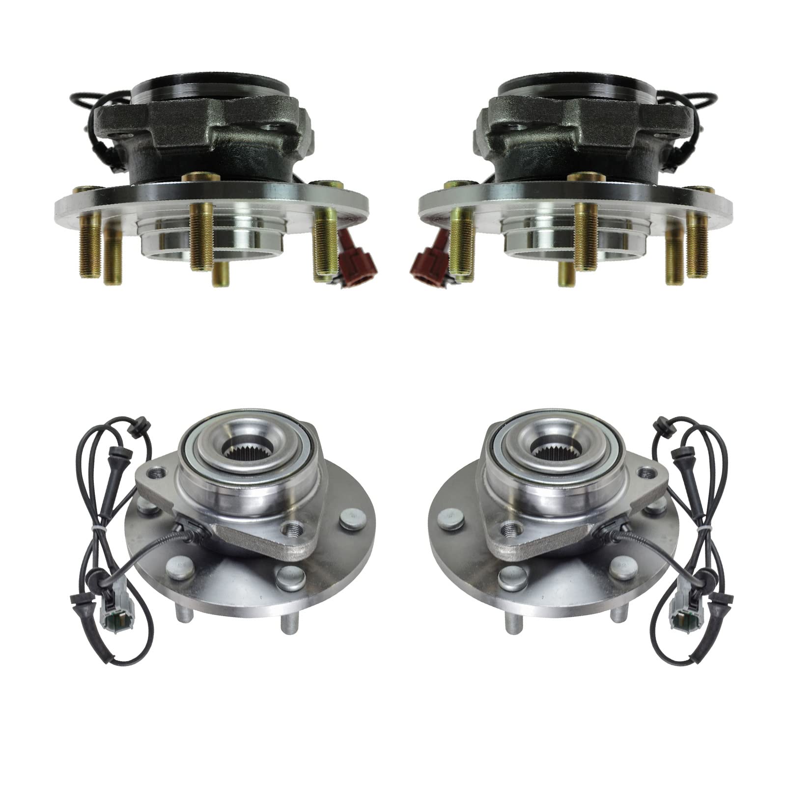 Trq Wheel Hub Bearings Assembly Set Compatible With 2004-2007 Infiniti Qx56 2005-2007 Nissan Armada 2004 Pathfinder Pathfinder A