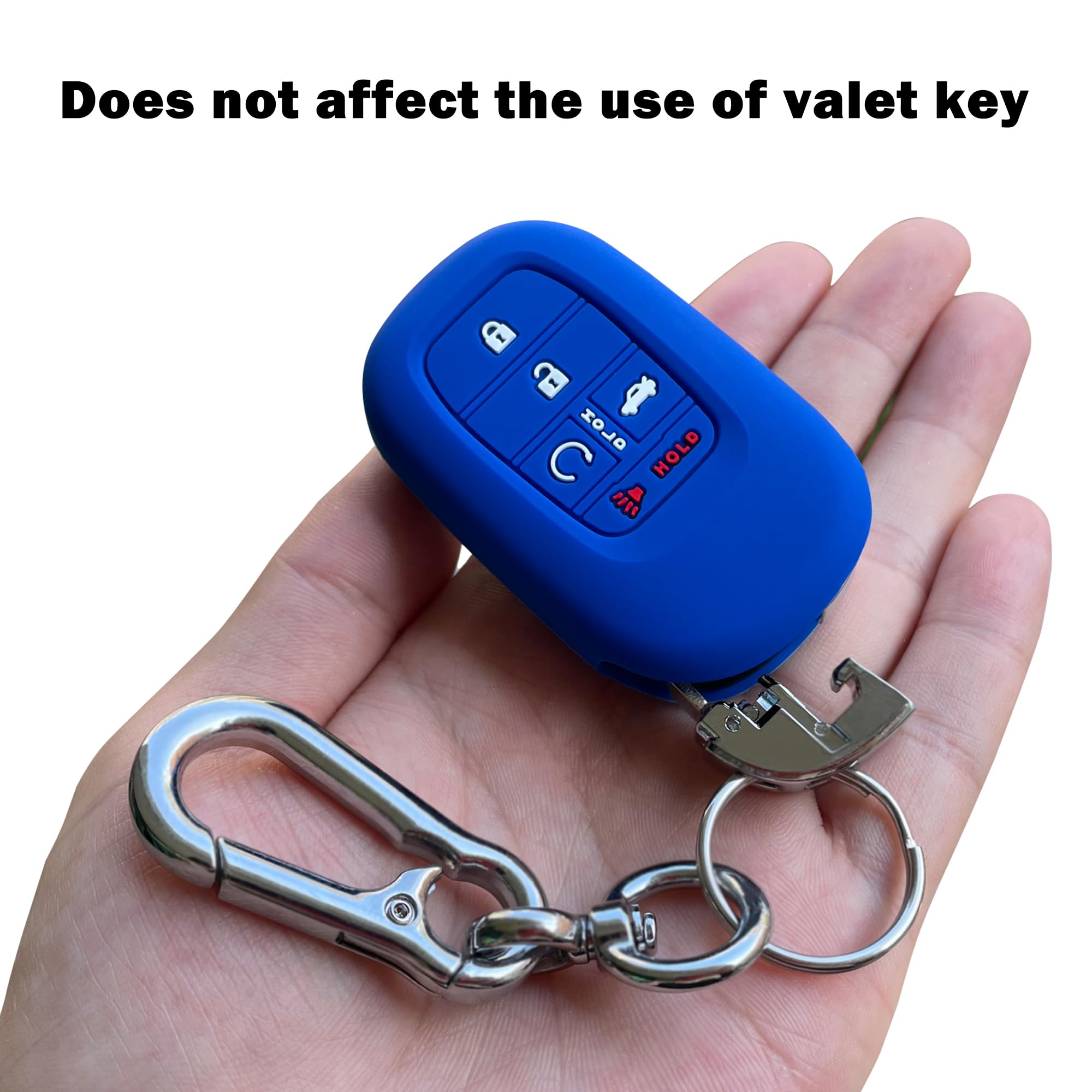 TANDRIVE Key Fob Cover 5 Buttons for Honda Civic Accord HR-V Pilot CR-V (2022-2025), Silicone, 2-Pack, Black Blue